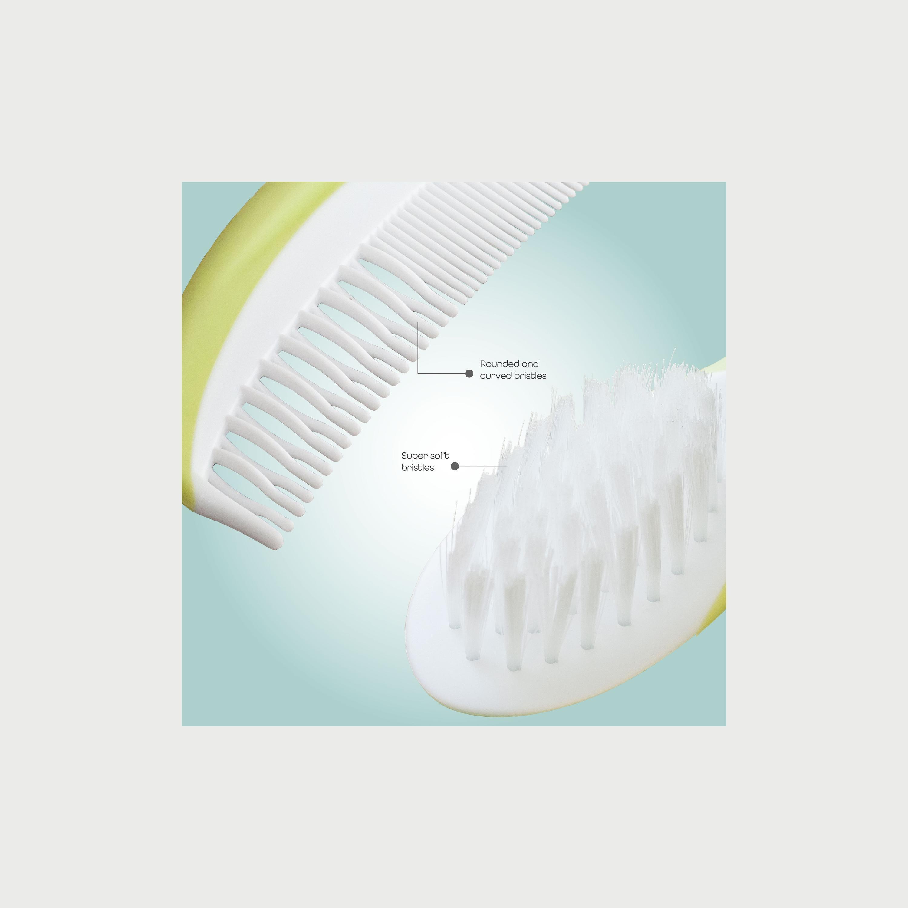 Moon Ergonomic Infant Brush Comb Set Grooming Set, Multi-Color-baby-bathandcare-hairbodyskincare-image-2