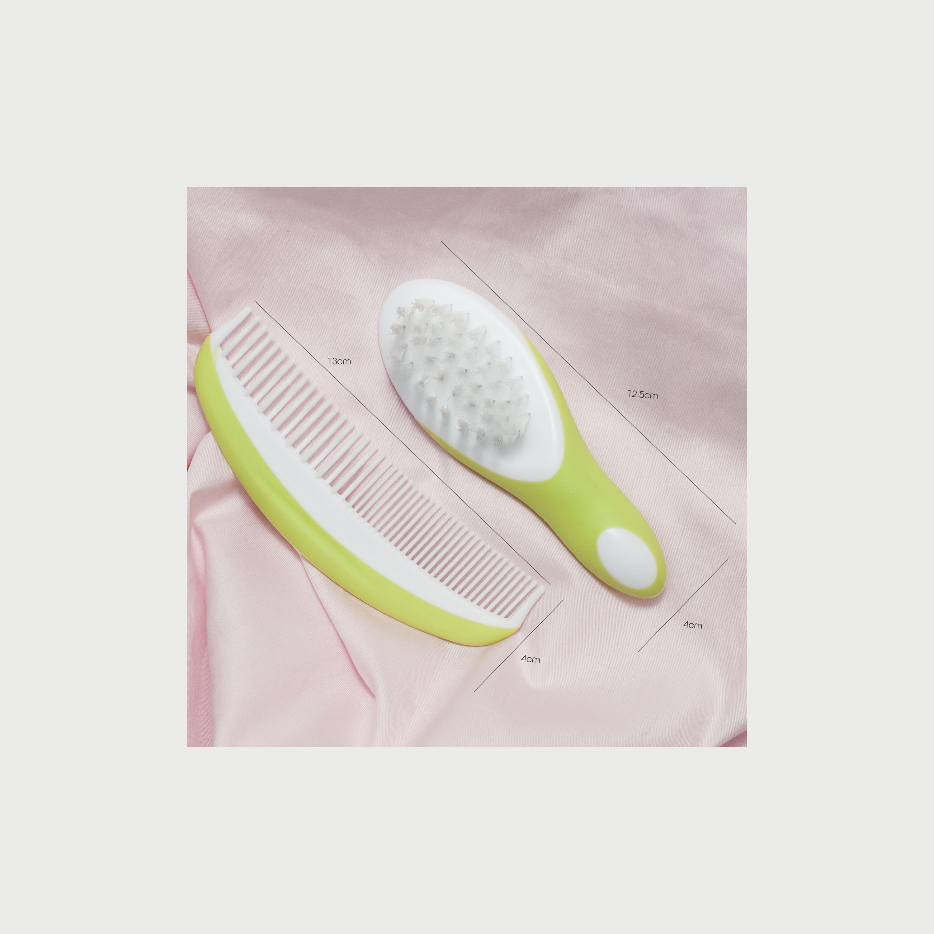 Moon Ergonomic Infant Brush Comb Set Grooming Set, Multi-Color-baby-bathandcare-hairbodyskincare-image-3