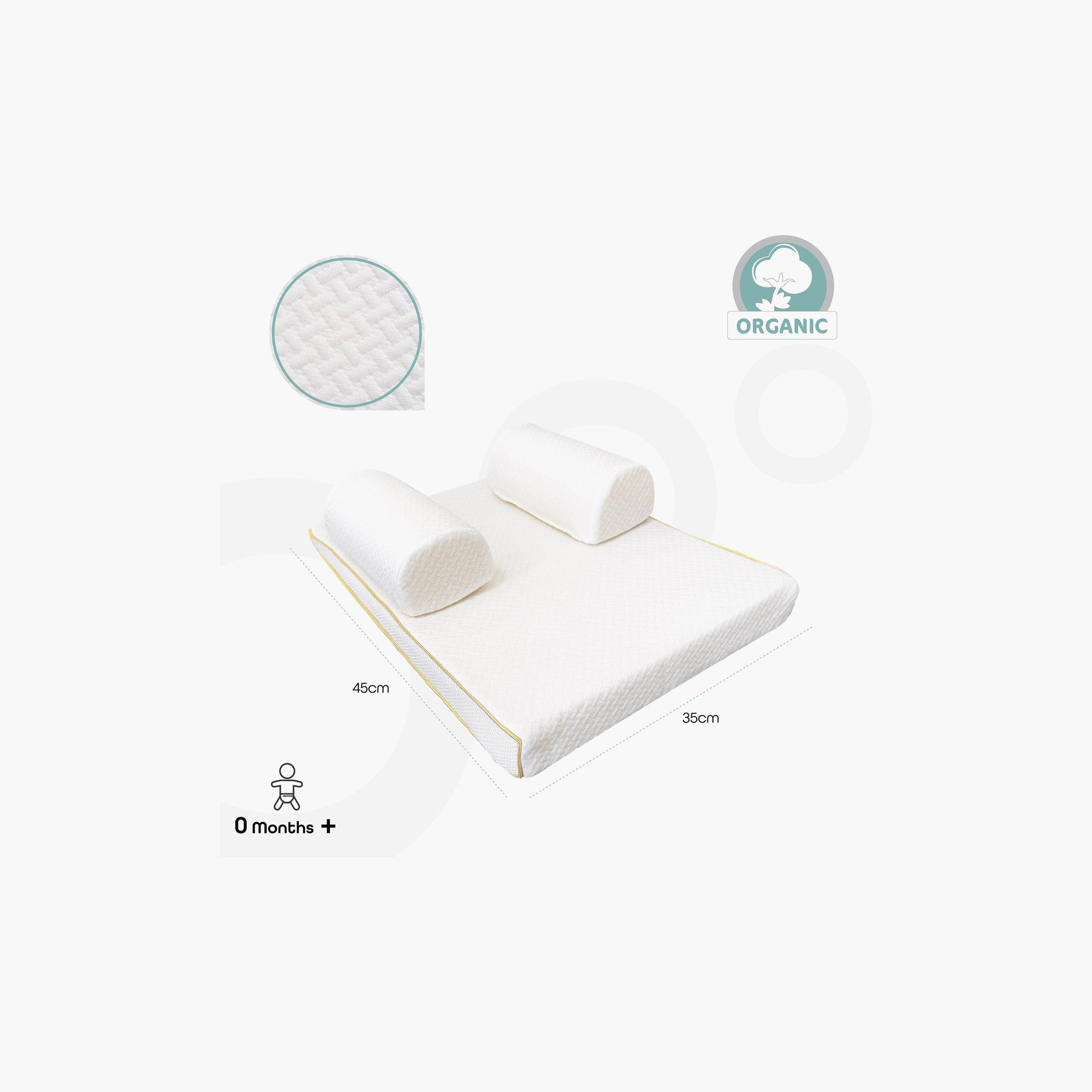 Moon Organic Easy And Breathable Sleep Positioner - White - 0 Months+-baby-feeding-breastfeedingandcare-image-2