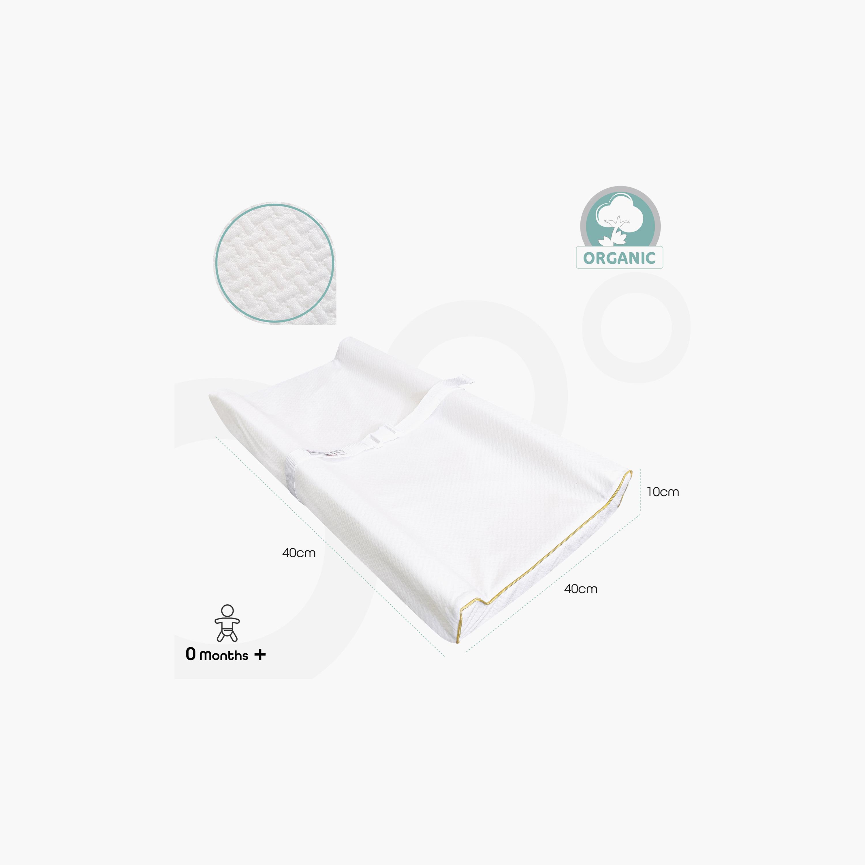 Moon Organic Cotton Changing Mat - White-baby-diapering-changingmats-image-2
