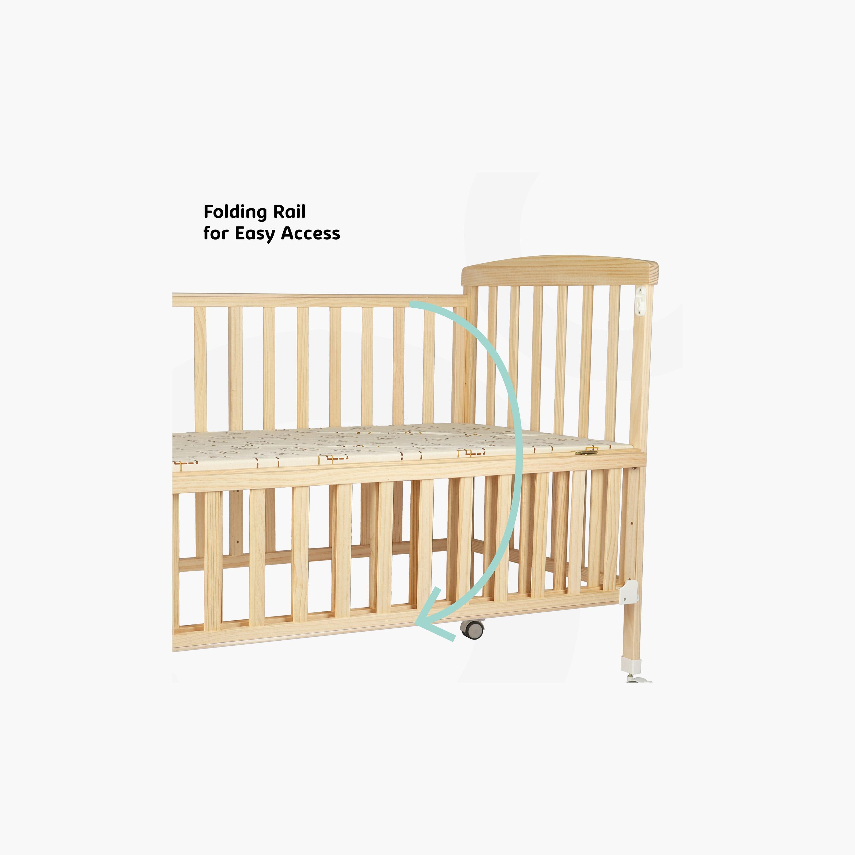 Moon Wooden Portable Crib Natural Wood