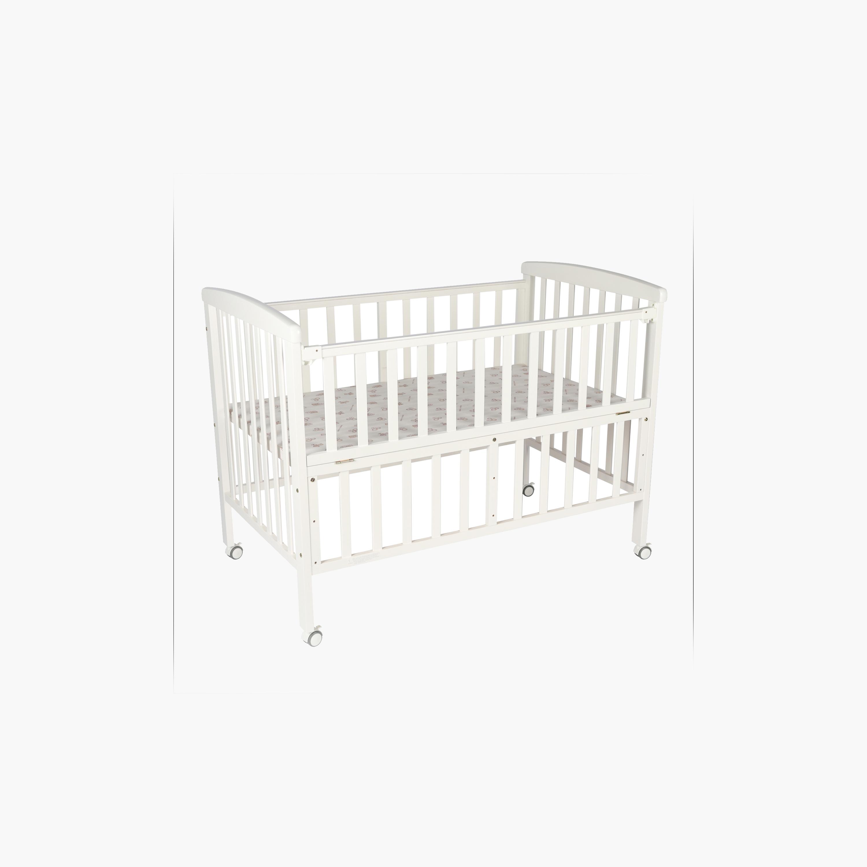 Moon Wooden Portable Crib, White-baby-nursery-furniture-cribsandbeds-bassinets-image-1