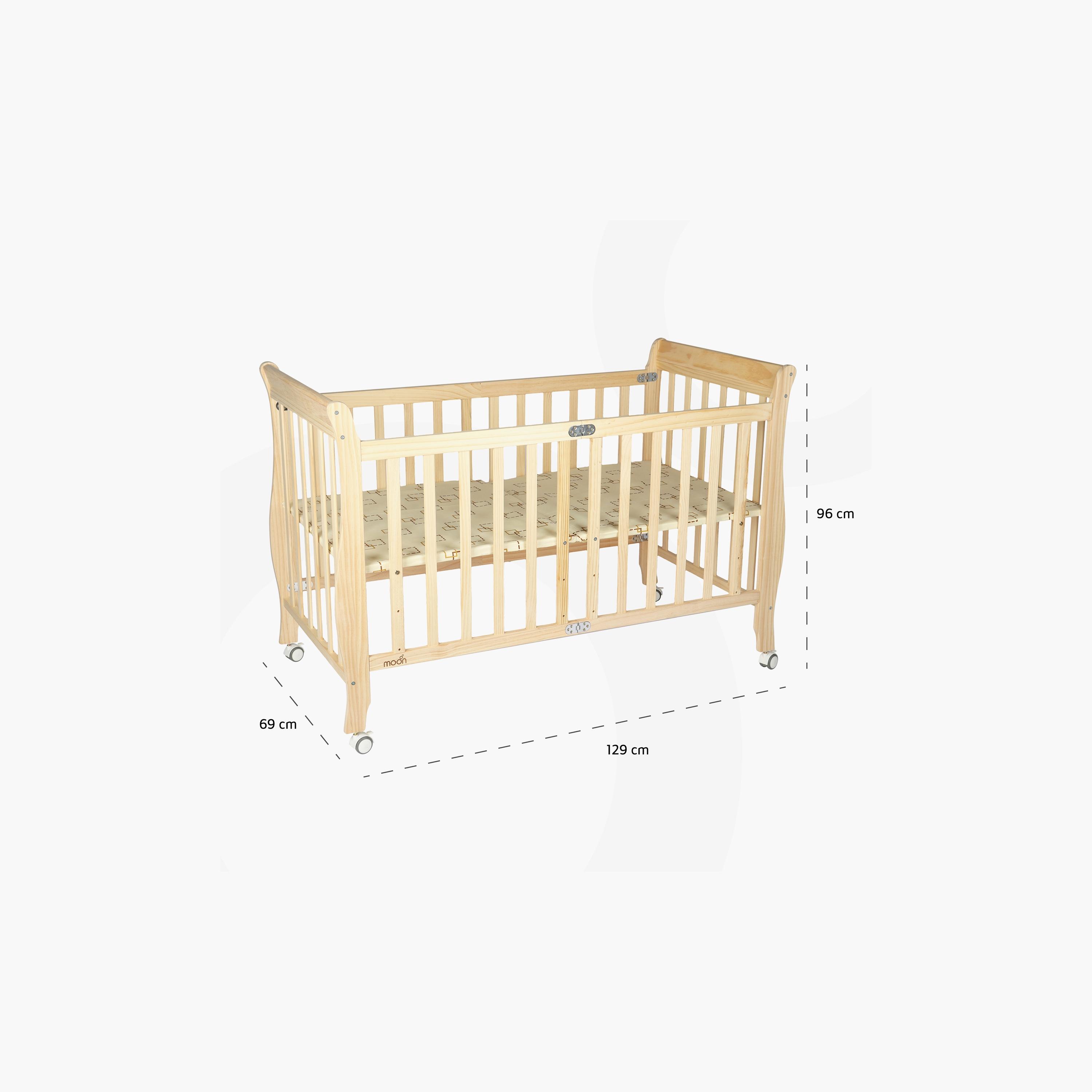 Natural wood cot bed online