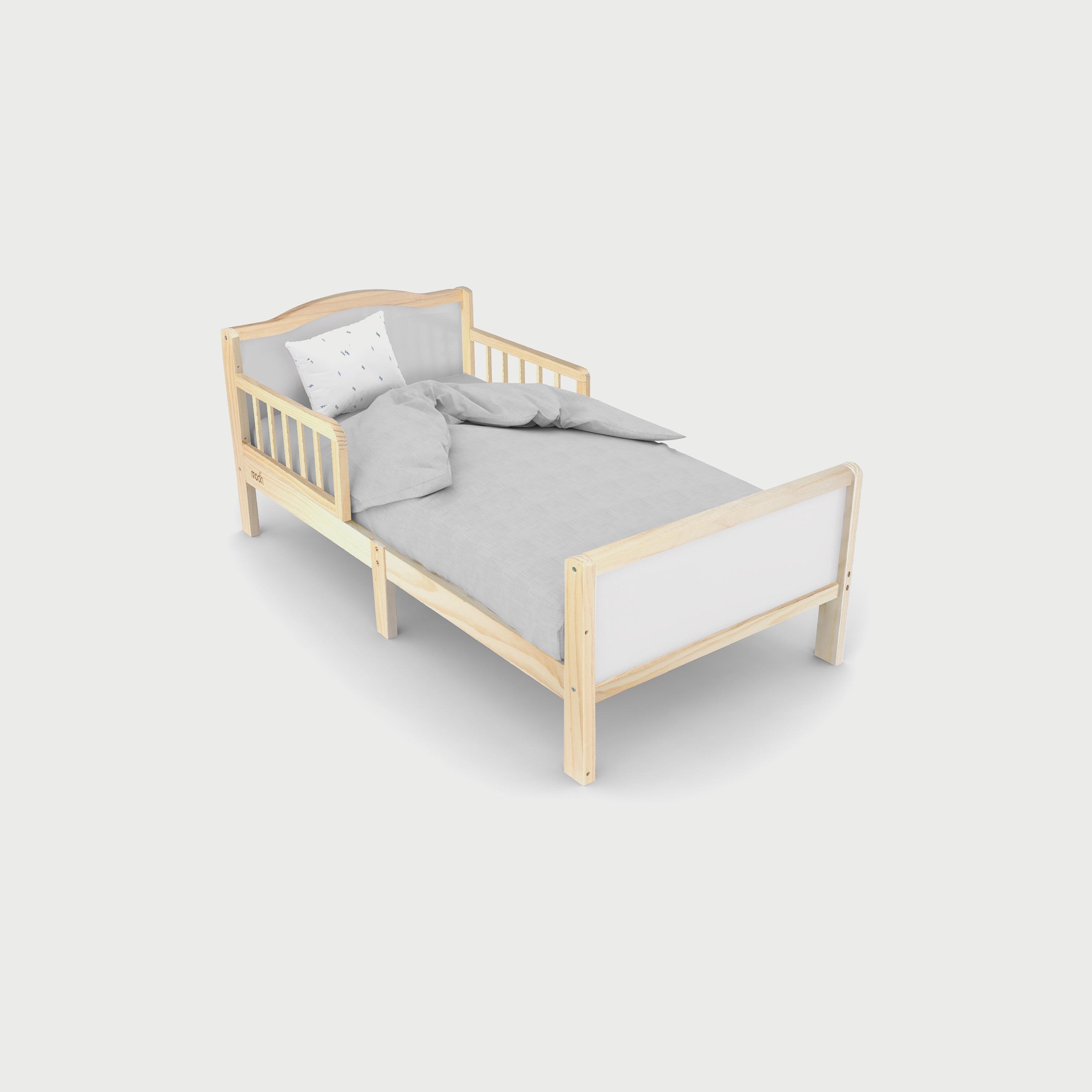 Moon Wooden Toddler Bed, Natural Wood-baby-nursery-furniture-cribsandbeds-beds-image-1