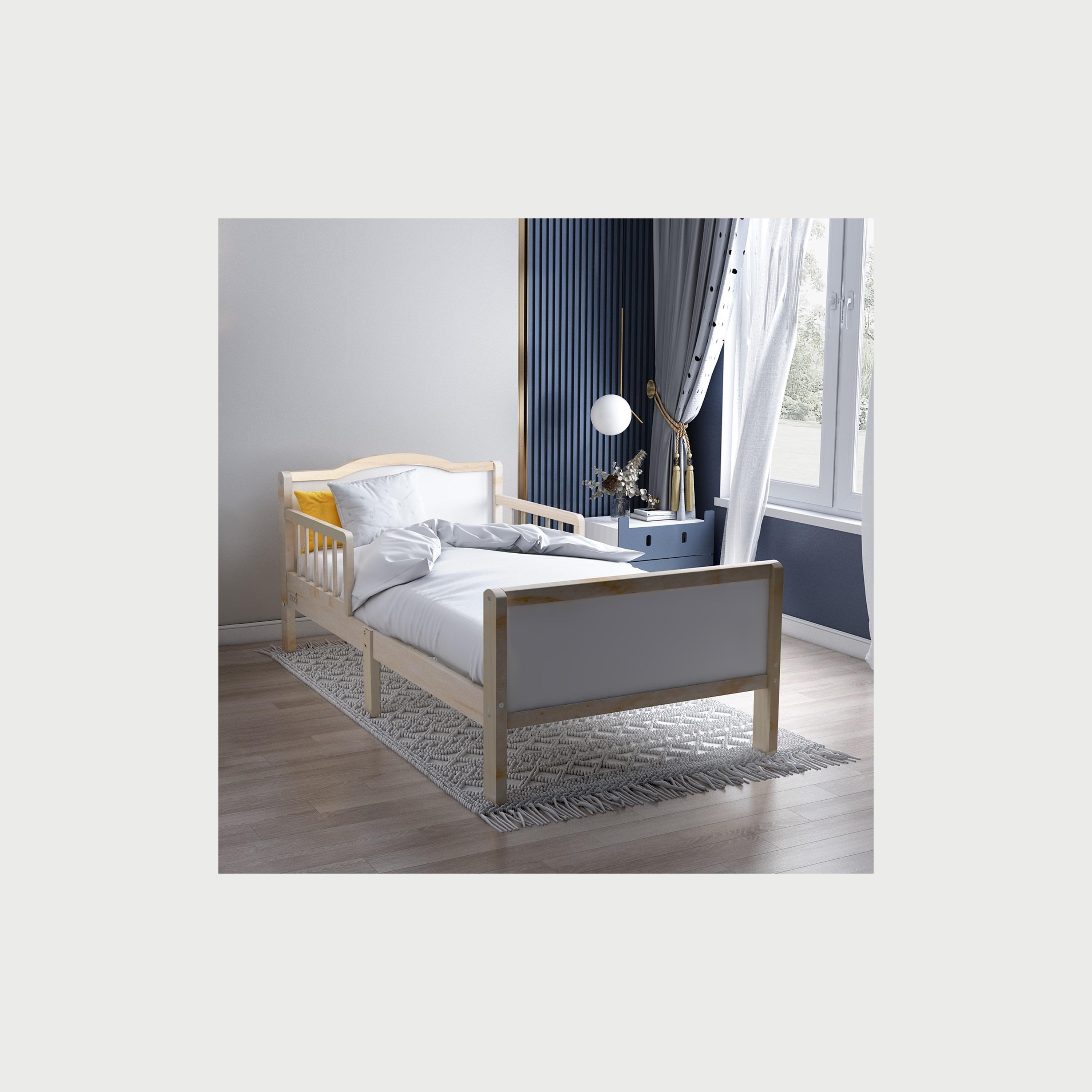 Moon Wooden Toddler Bed, Natural Wood-baby-nursery-furniture-cribsandbeds-beds-image-2
