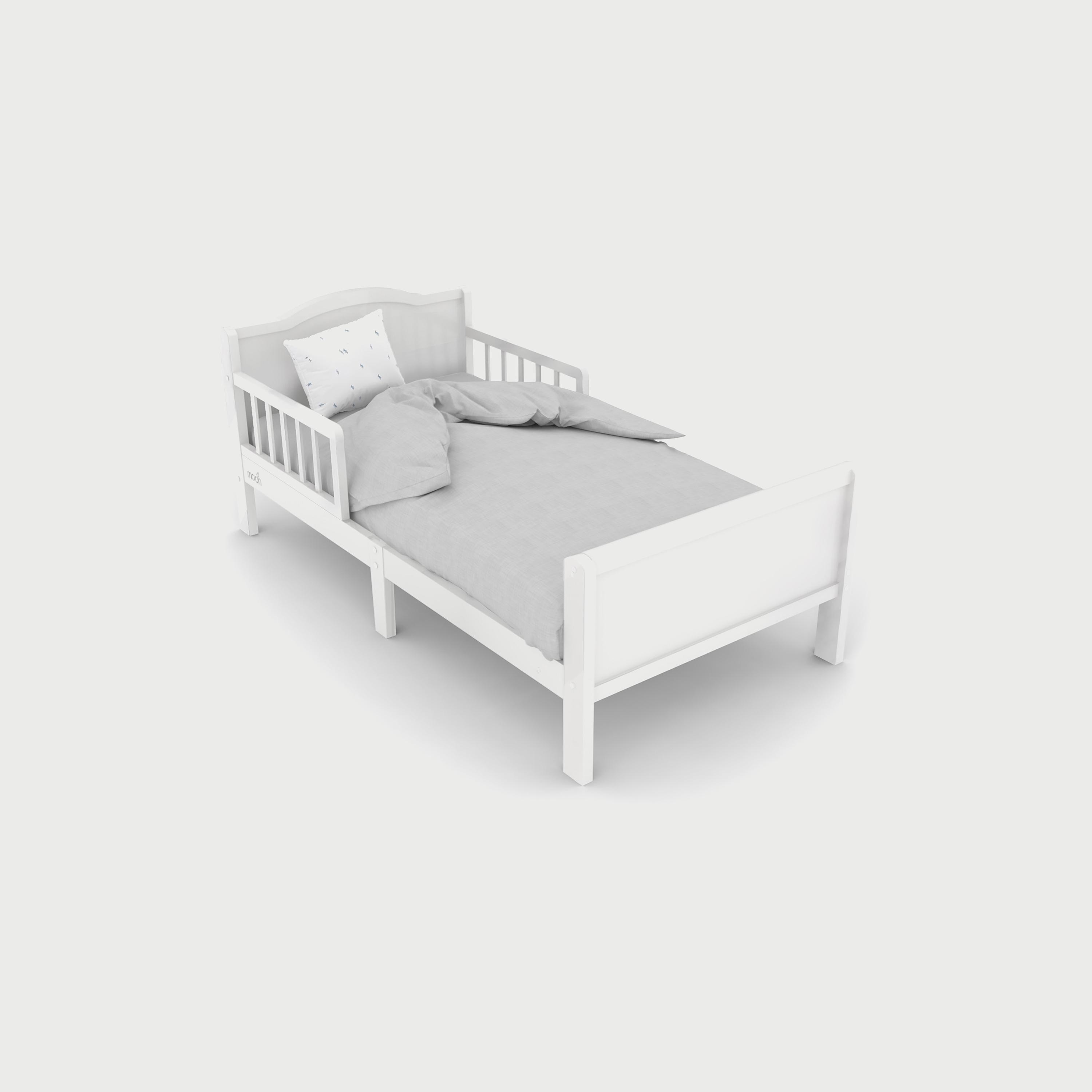 Moon Wooden Toddler Bed, White-baby-nursery-furniture-cribsandbeds-beds-image-1