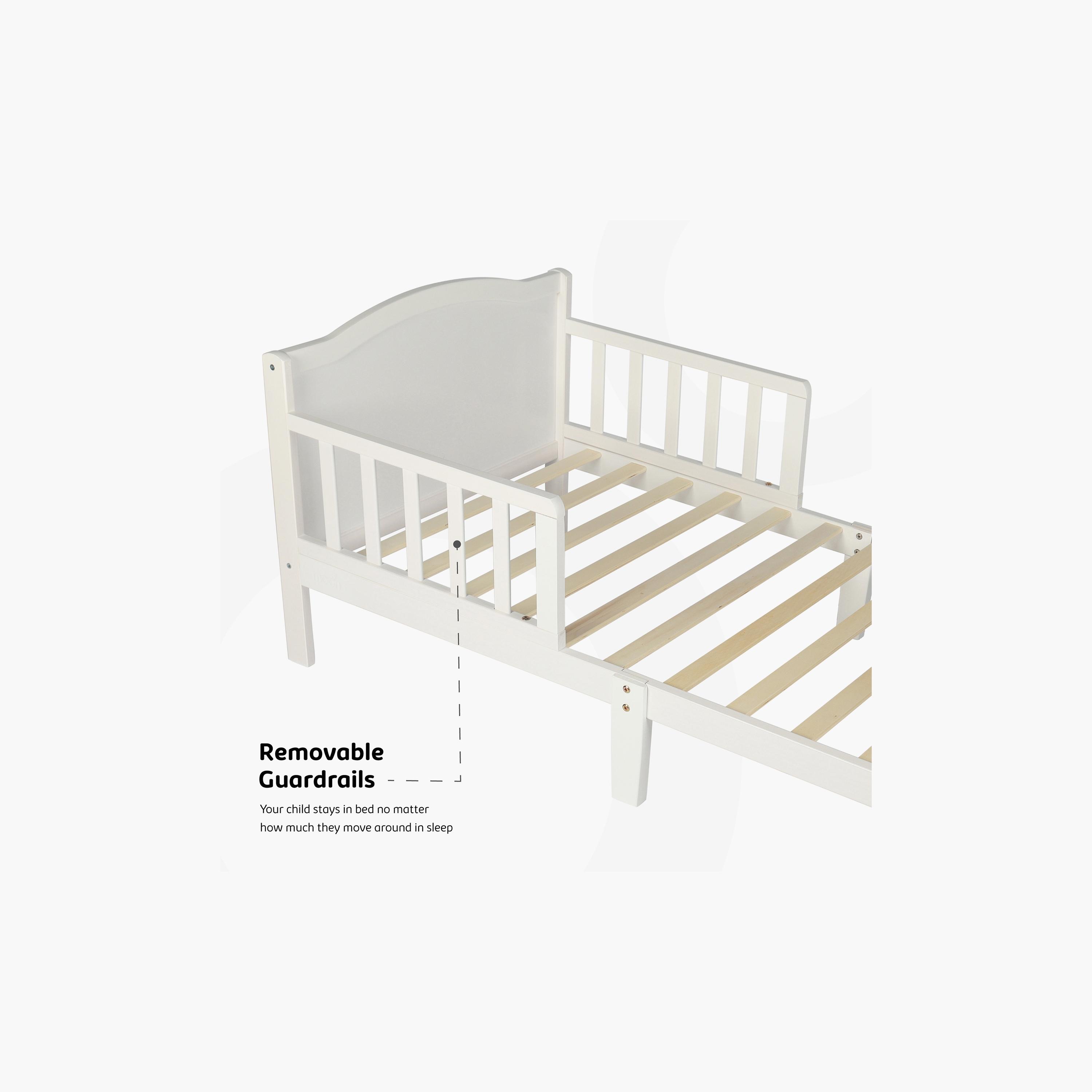 Moon Wooden Toddler Bed, White-baby-nursery-furniture-cribsandbeds-beds-image-4
