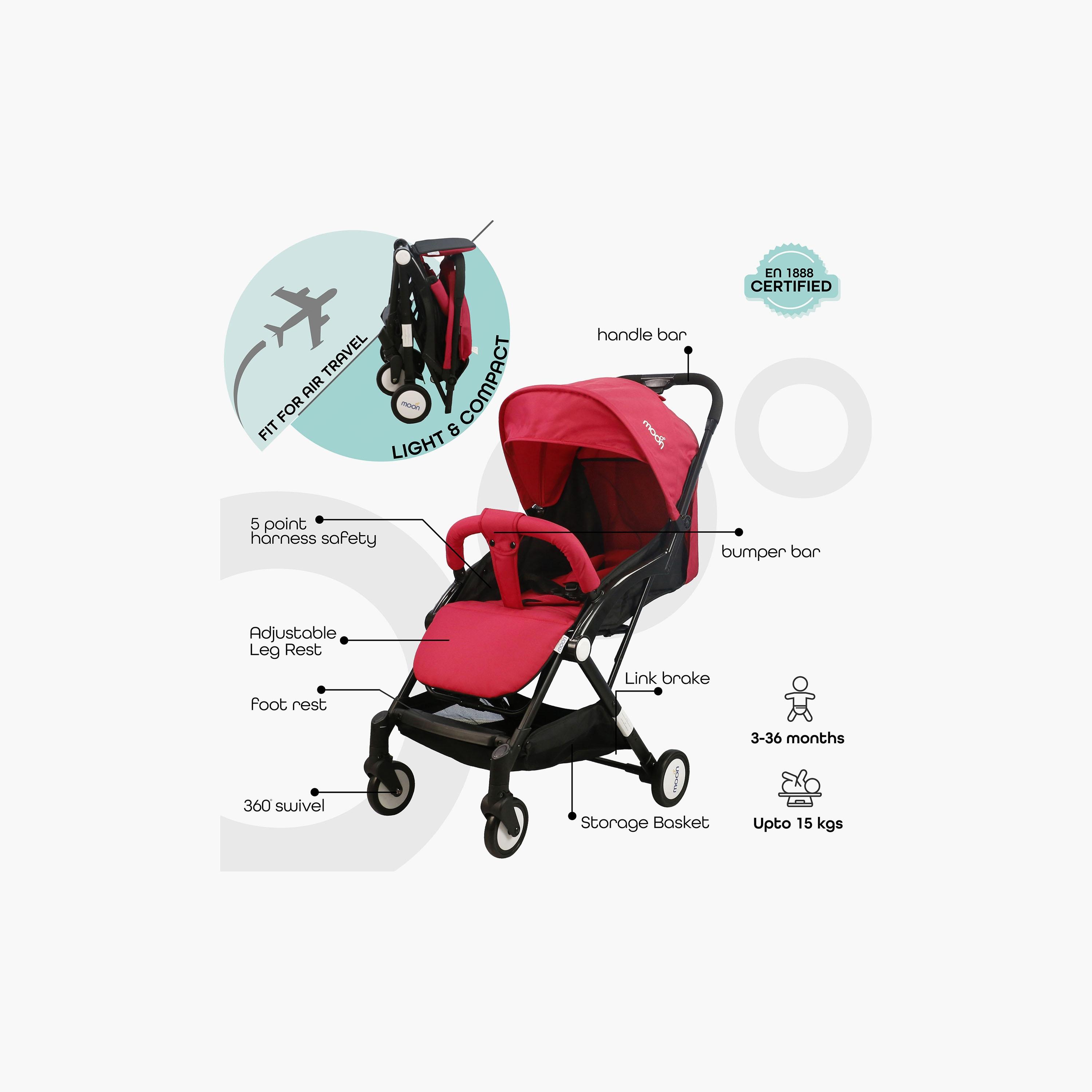 Moon Travel-Lite Stroller, Fire Red-baby-gear-strollersandprams-strollers-image-2