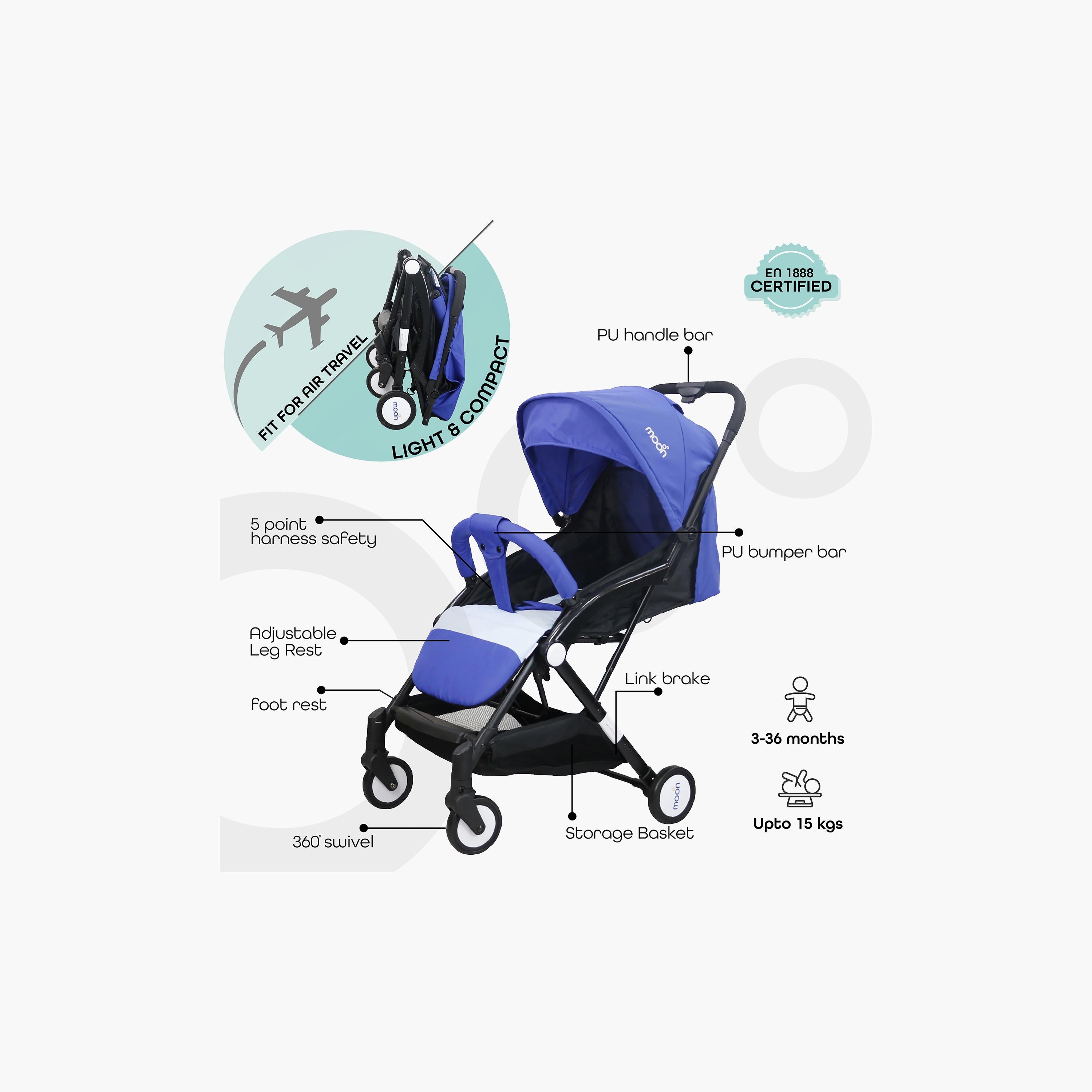 Moon Travel-Lite Cabin Stroller - Royal Blue-baby-gear-strollersandprams-strollers-image-2
