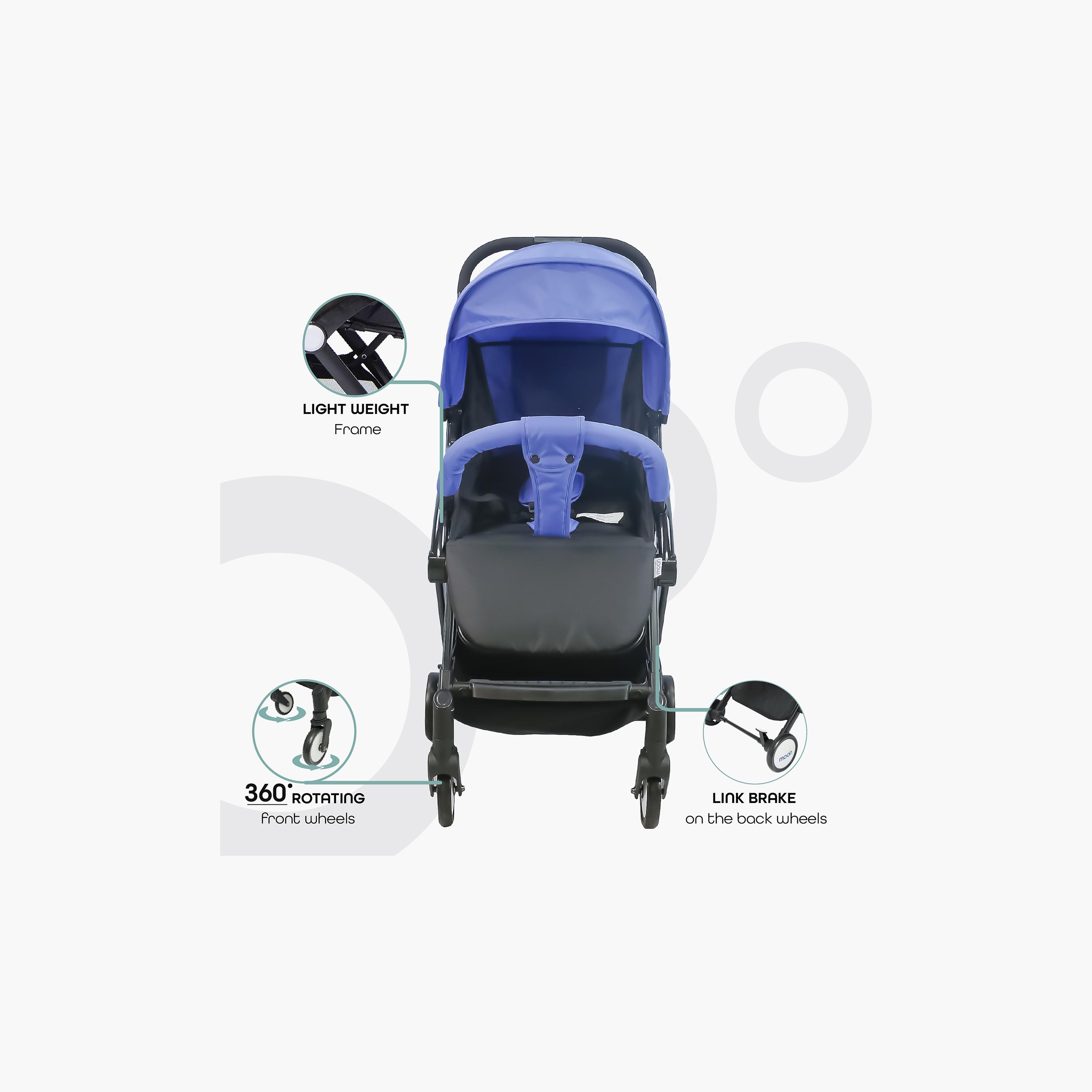 عربة أطفال كابينة ترافيل- لايت من مون - أزرق كيان-baby-gear-strollersandprams-strollers-image-3