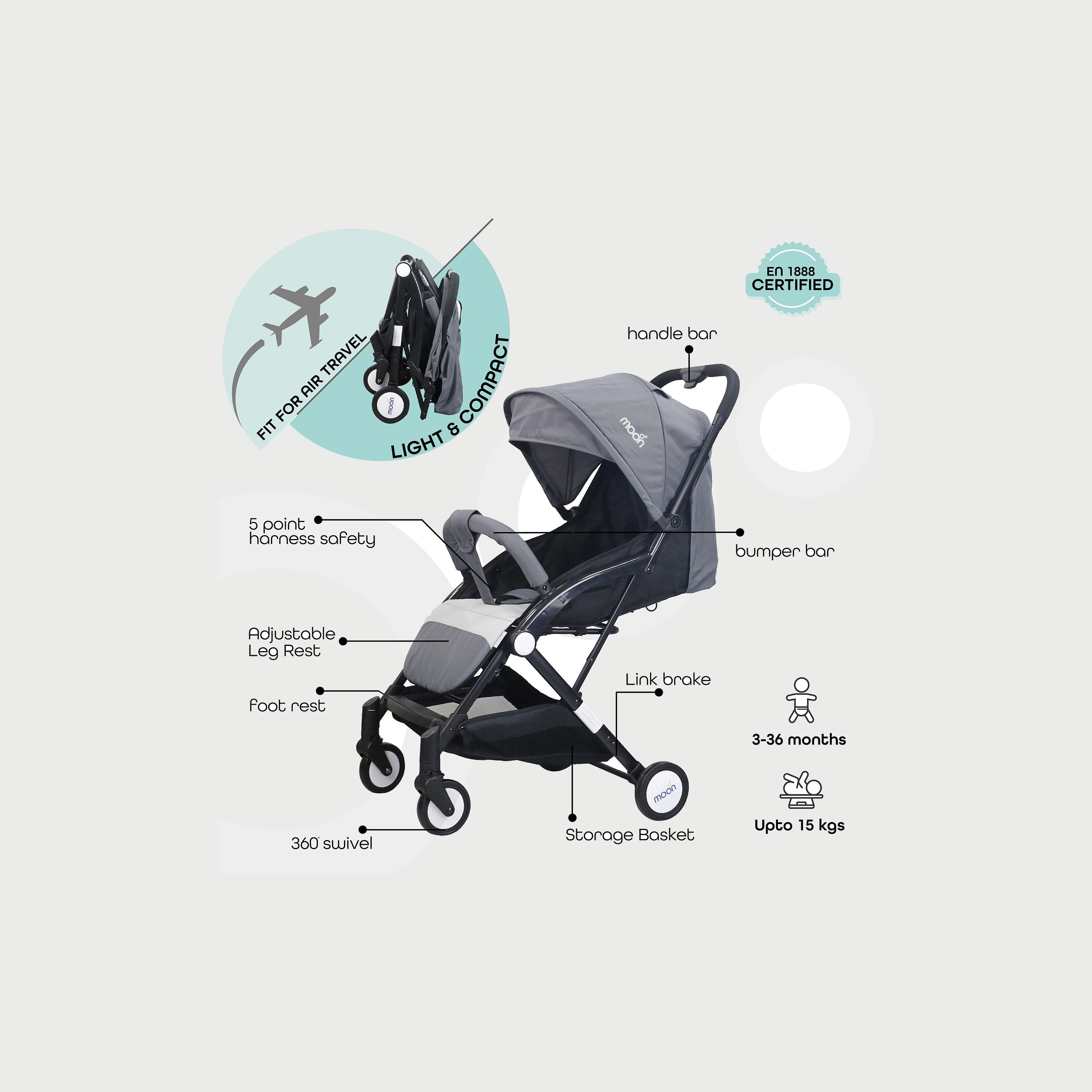 Moon Travel-Lite Stroller, Mid Grey-baby-gear-strollersandprams-strollers-image-2