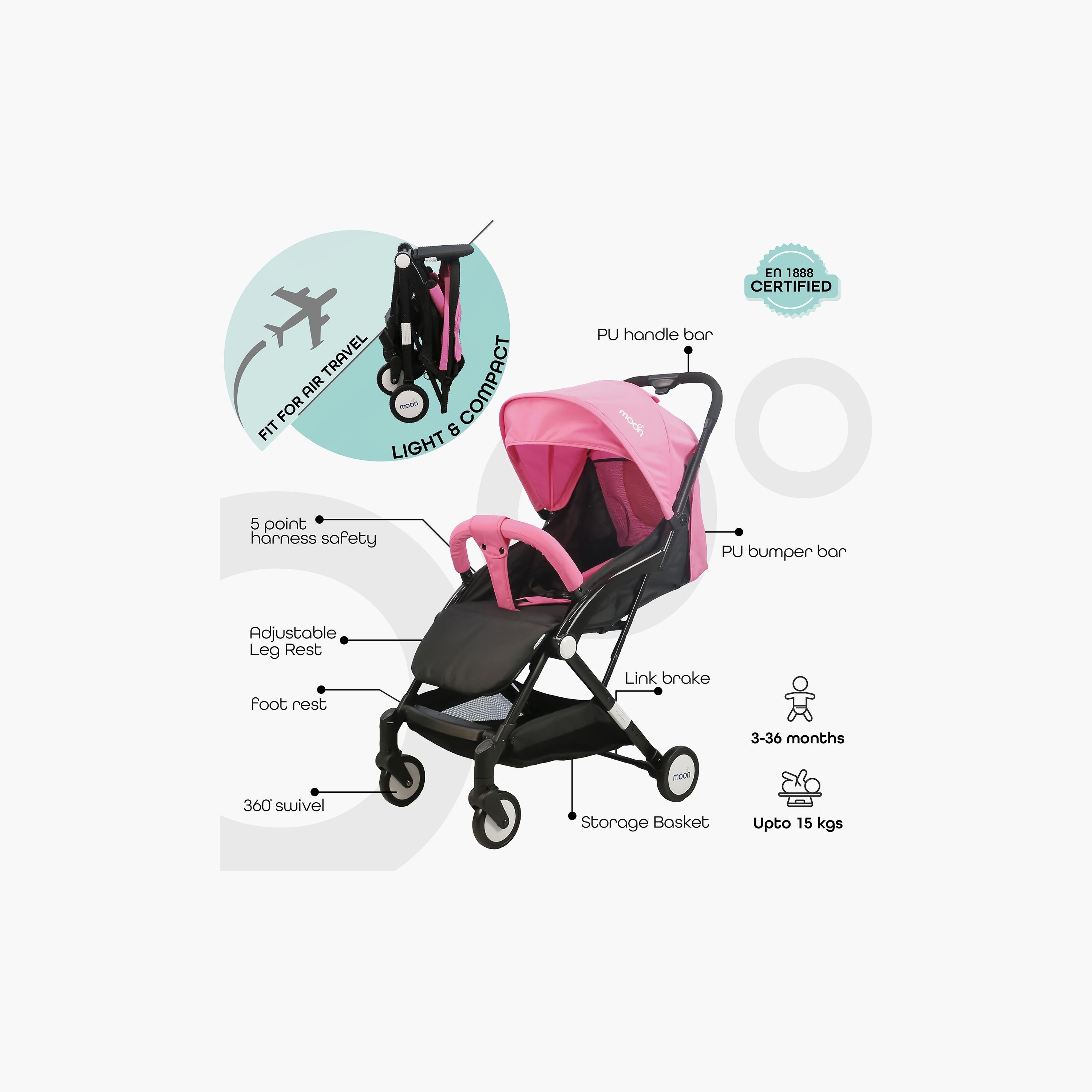 Moon Travel-Lite Stroller, Pink-baby-gear-strollersandprams-strollers-image-2
