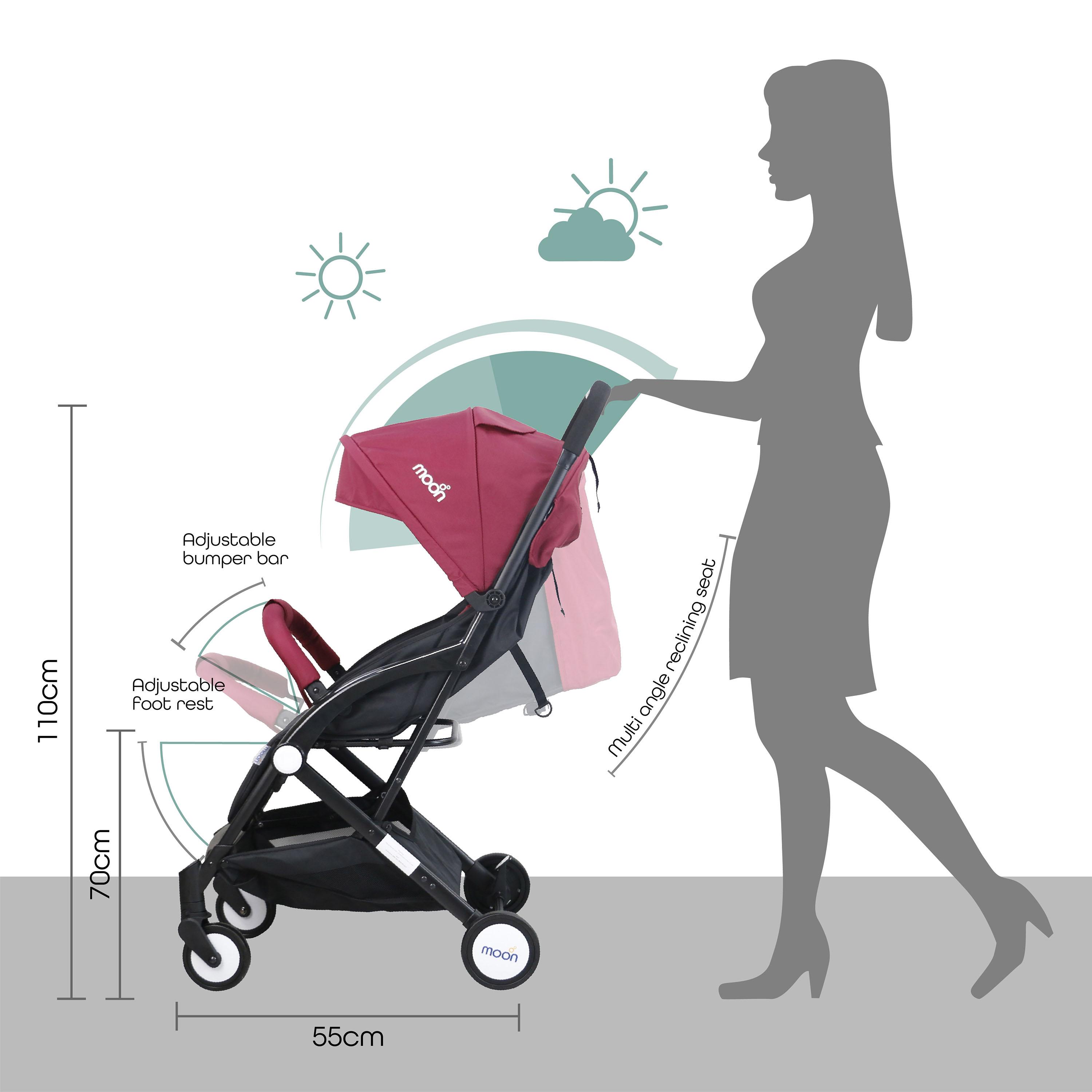 Moon Travel-Lite Stroller, Dark Red-baby-gear-strollersandprams-strollers-image-3