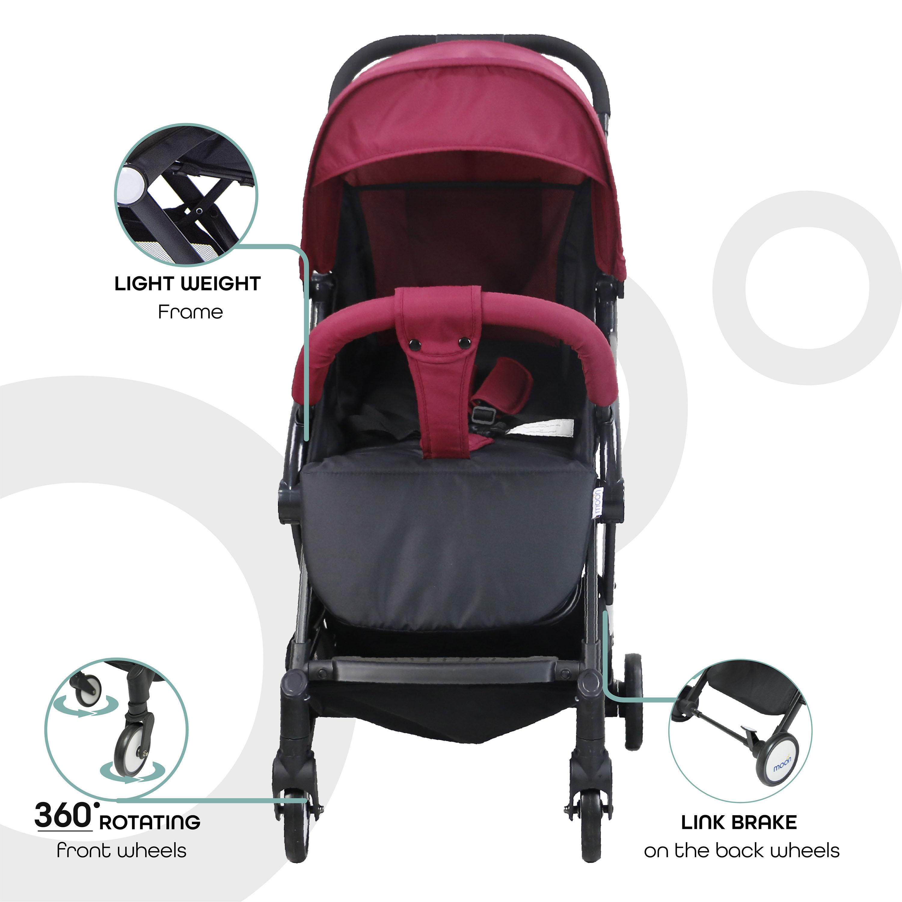 Moon Travel-Lite Stroller, Dark Red-baby-gear-strollersandprams-strollers-image-5