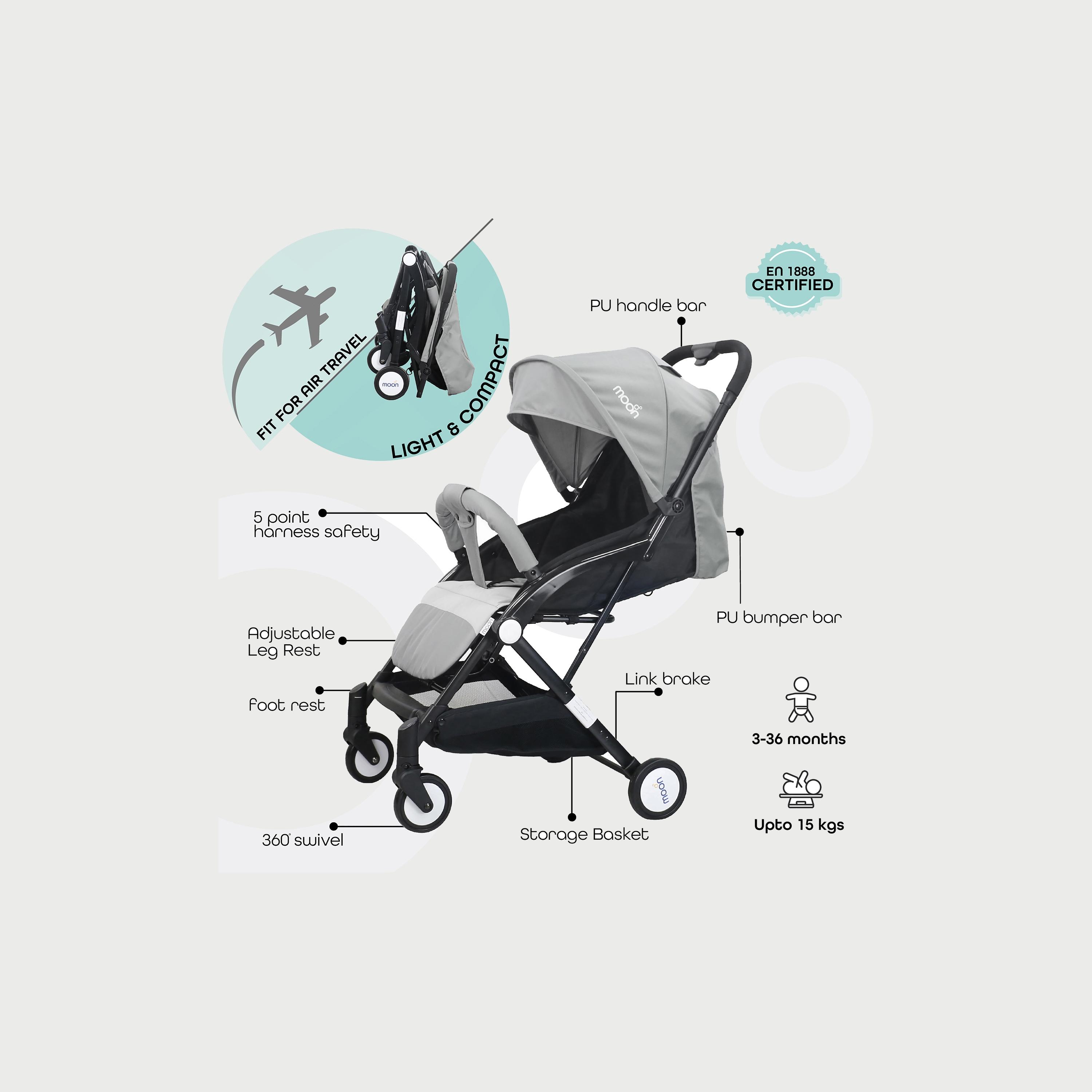 Moon Travel-Lite Stroller, Cool Grey-baby-gear-strollersandprams-strollers-image-2