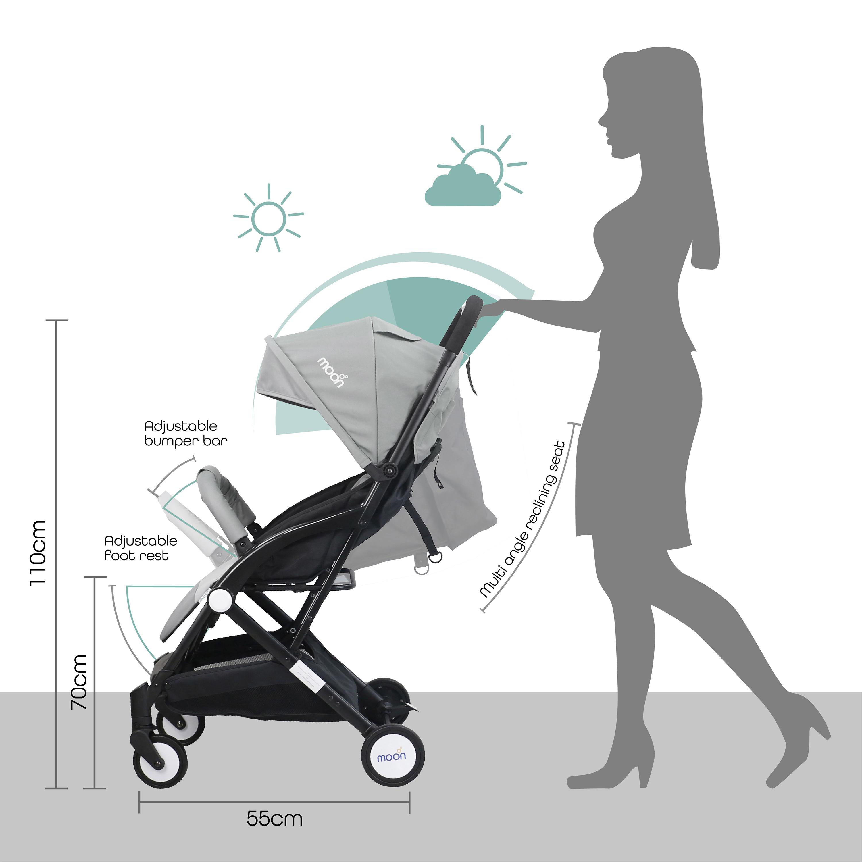 عربة أطفال ترافيل لايت من موون، رمادي فاتح-baby-gear-strollersandprams-strollers-image-4