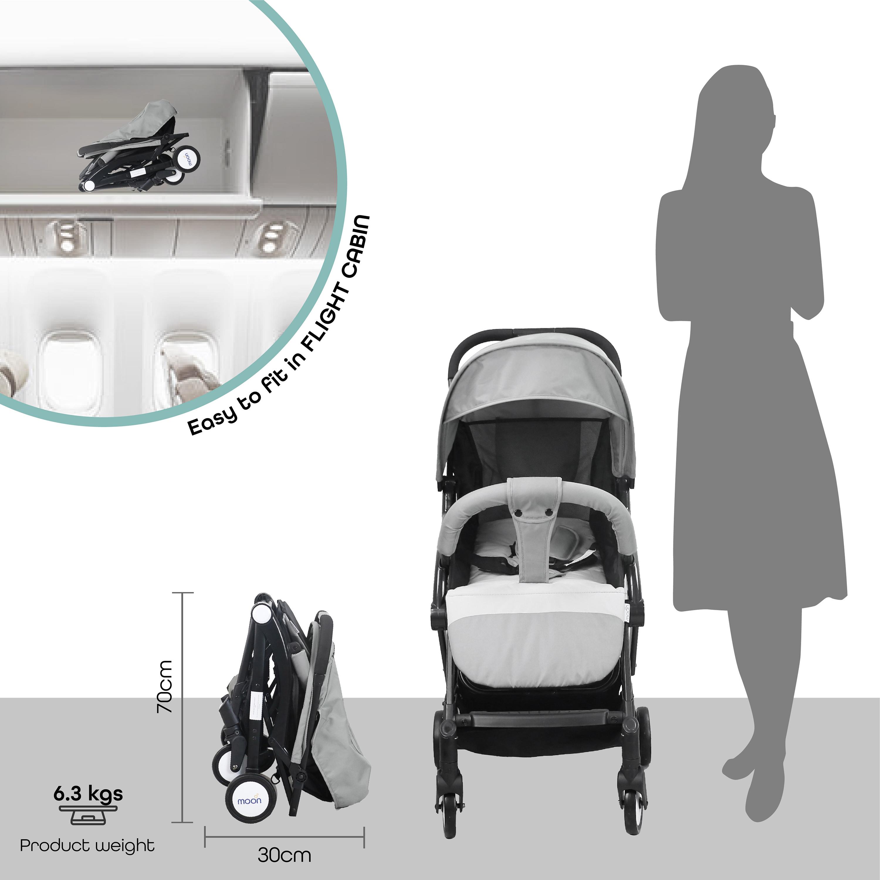 عربة أطفال ترافيل لايت من موون، رمادي فاتح-baby-gear-strollersandprams-strollers-image-5