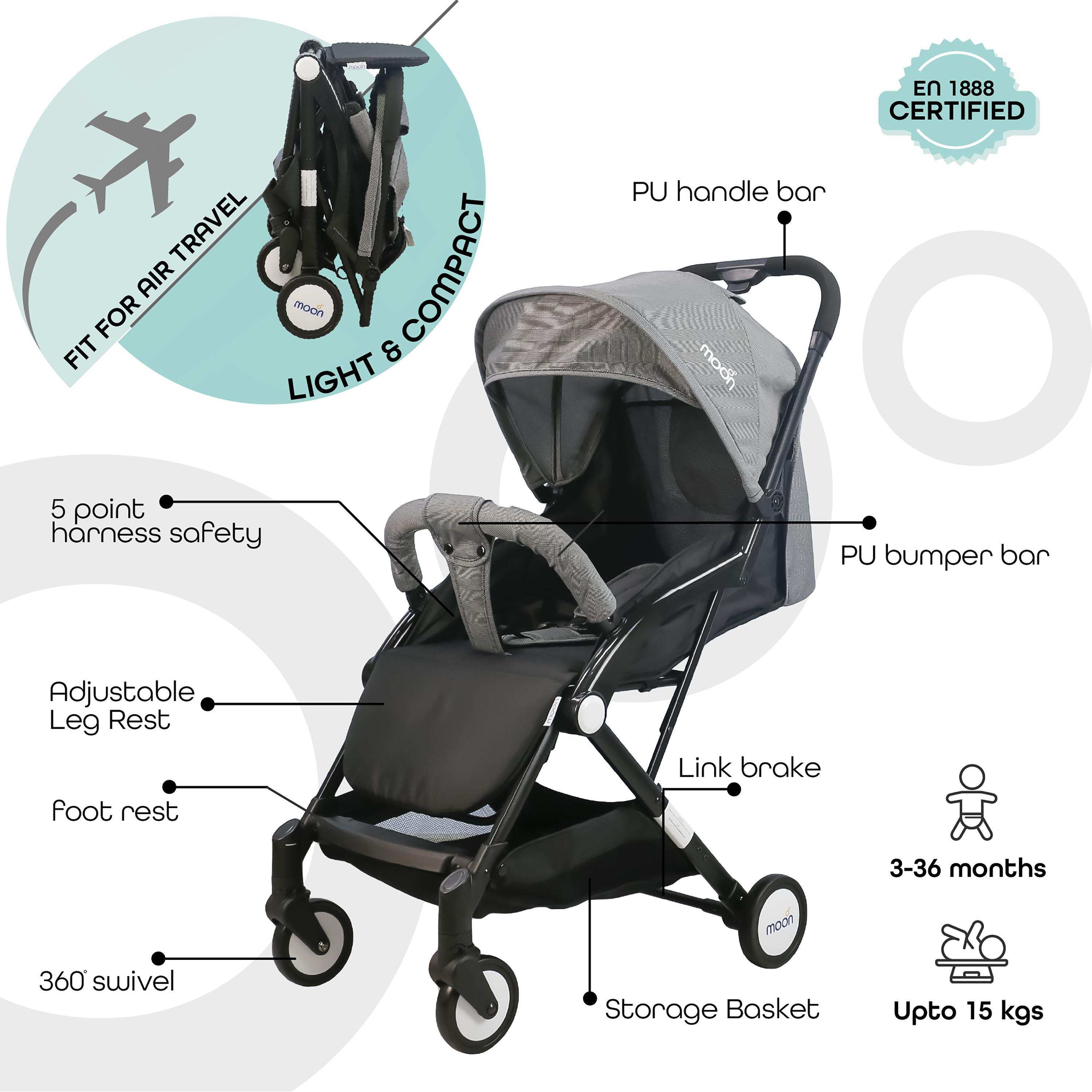 عربة أطفال ترافيل لايت من موون، رمادي نقاط-baby-gear-strollersandprams-strollers-image-2