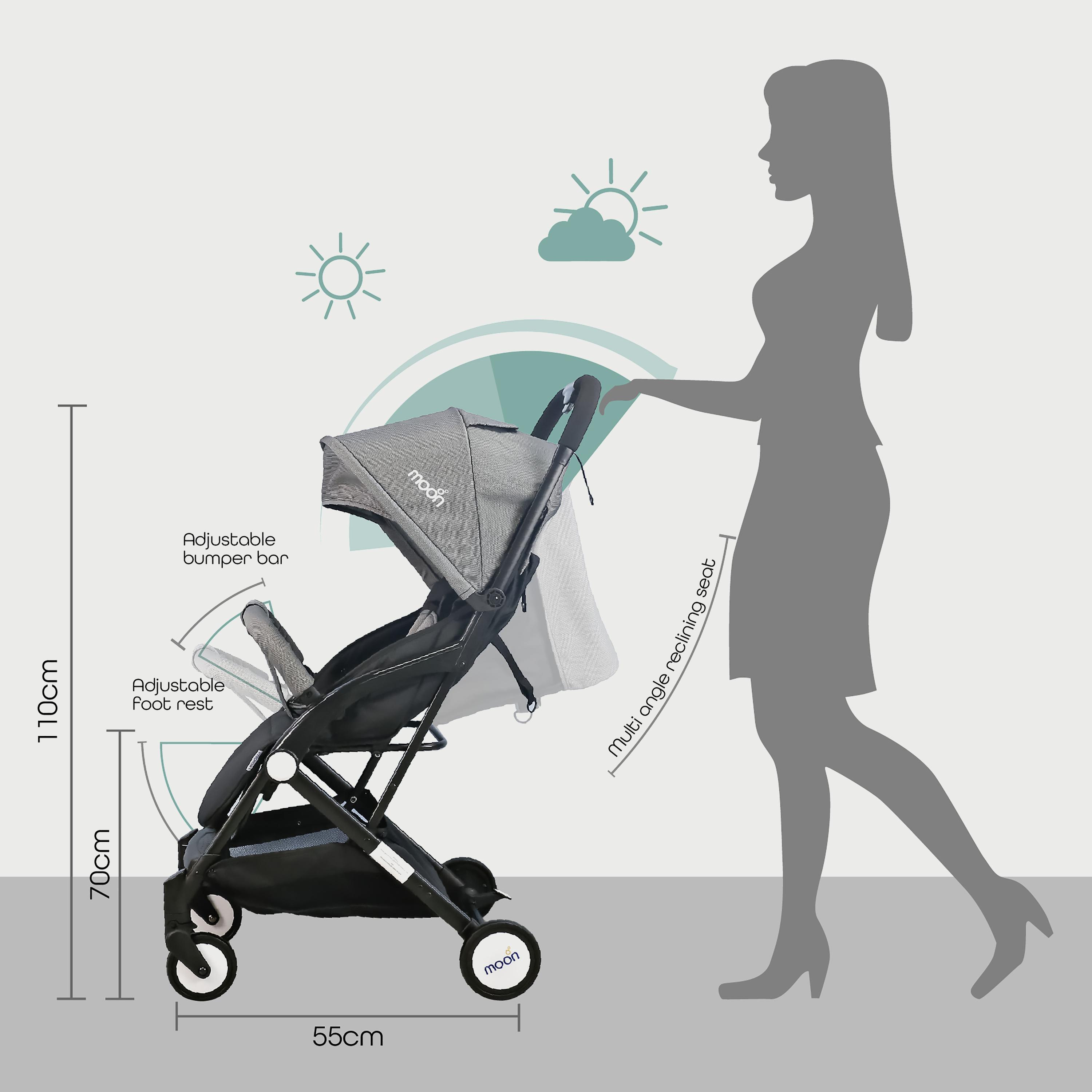 عربة أطفال ترافيل لايت من موون، رمادي نقاط-baby-gear-strollersandprams-strollers-image-4