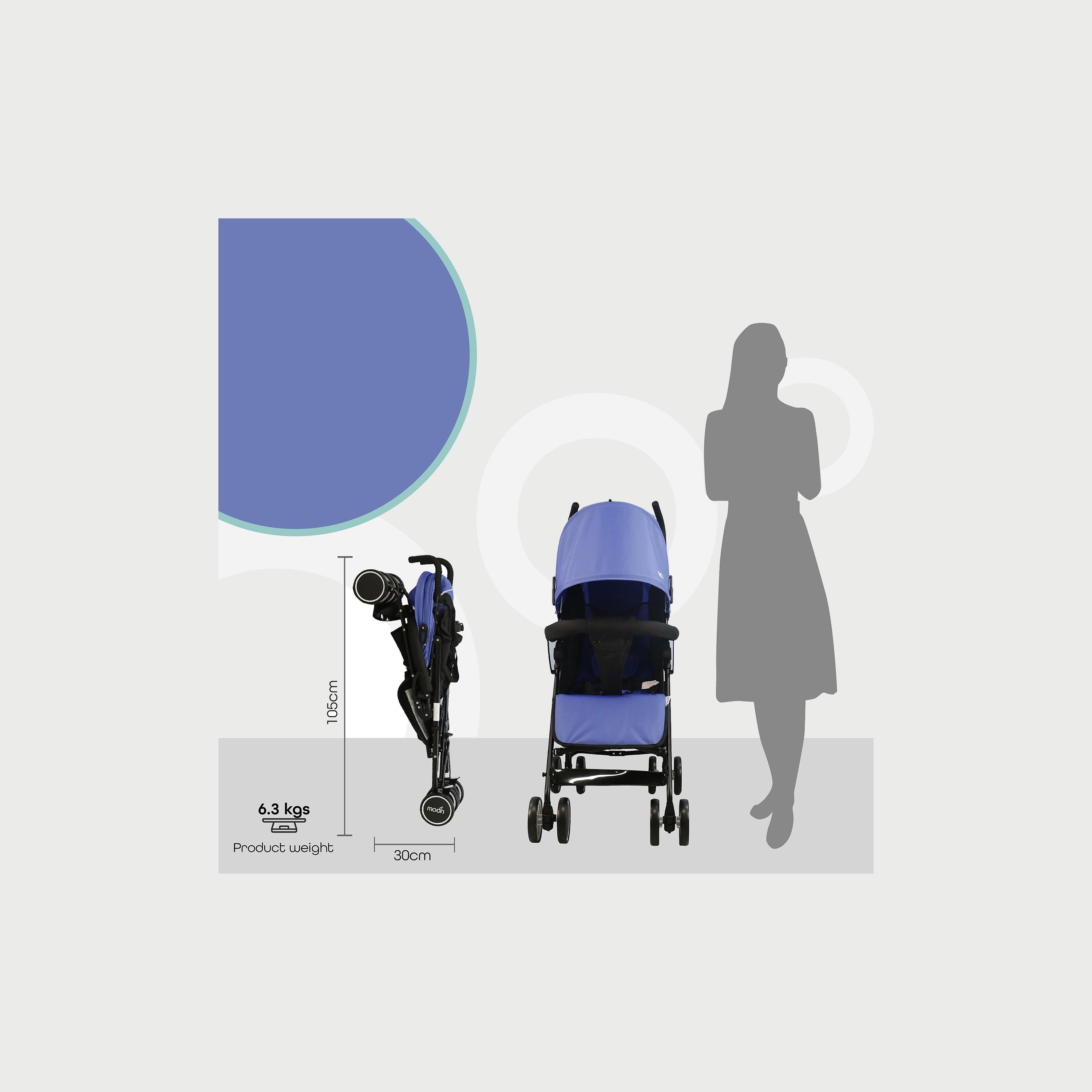 عربة أطفال خفيفة الوزن للتنقل نيو بلس من موون، أزرق سماوي-baby-gear-strollersandprams-strollers-image-1