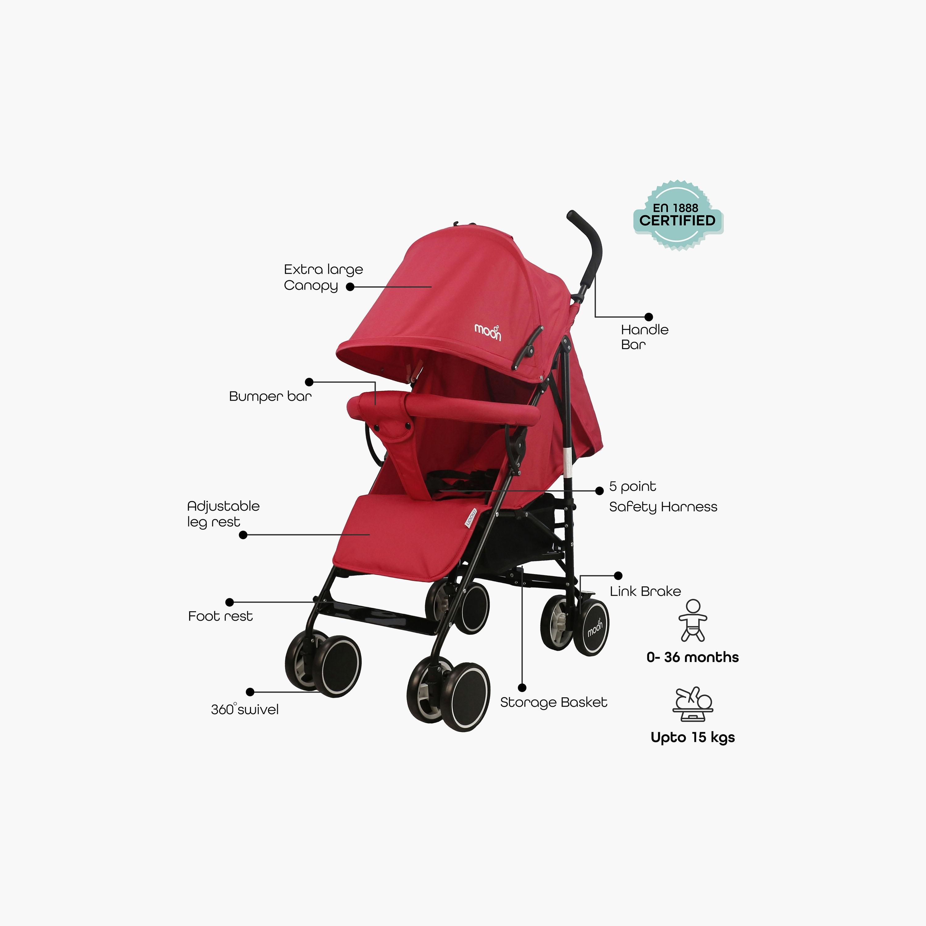 عربة أطفال خفيفة الوزن للتنقل نيو بلس من موون، أحمر
-baby-gear-strollersandprams-strollers-image-2