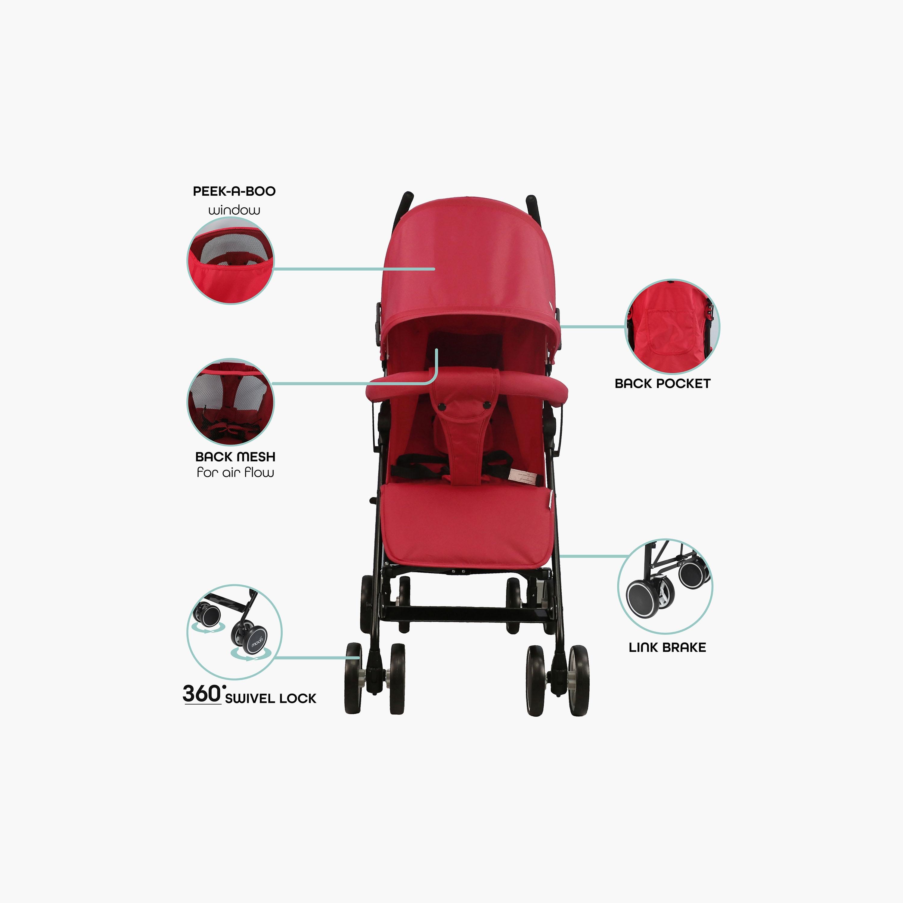 عربة أطفال خفيفة الوزن للتنقل نيو بلس من موون، أحمر
-baby-gear-strollersandprams-strollers-image-3