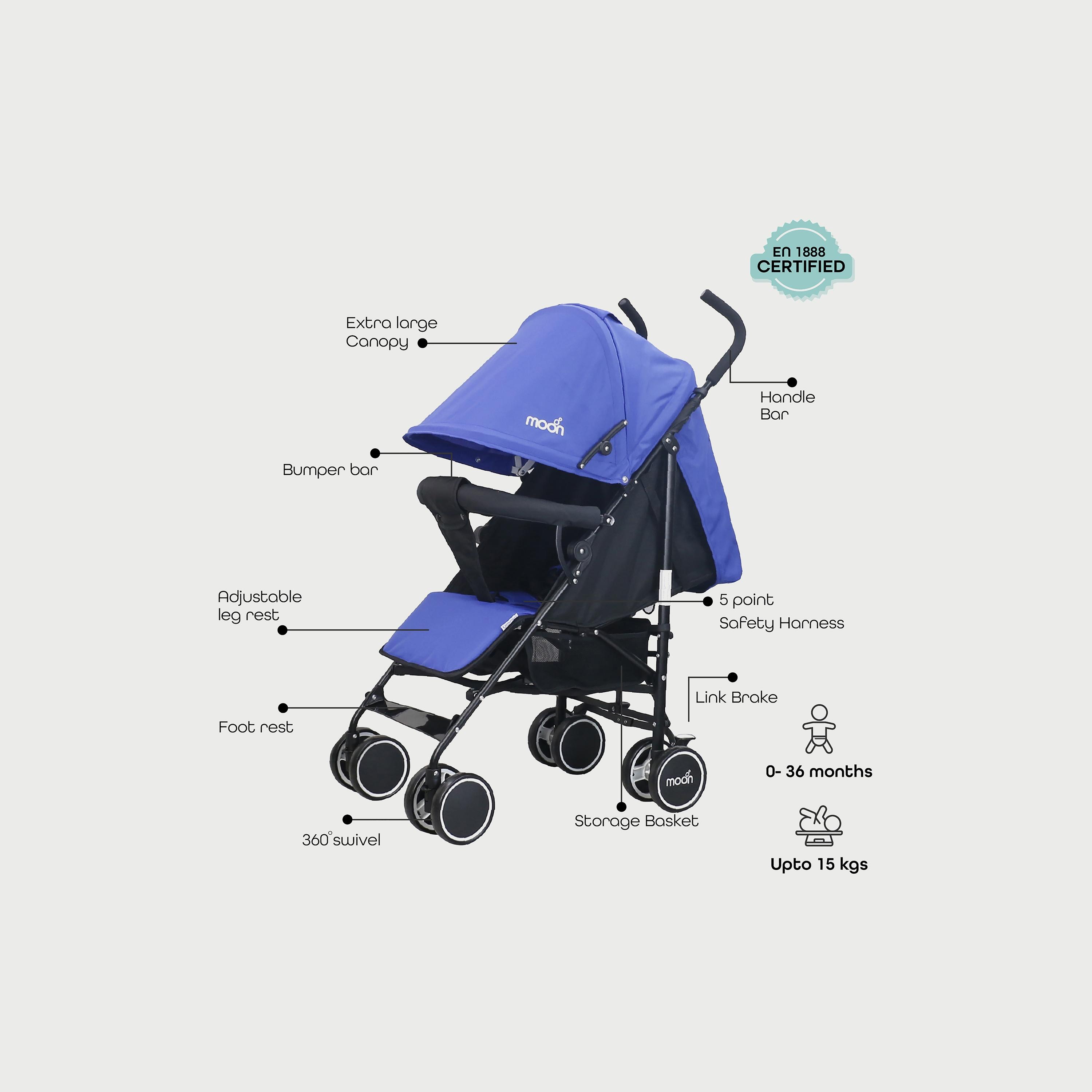 Moon Neo Plus Light Weight Travel Stroller, Royal Blue-baby-gear-strollersandprams-strollers-image-2