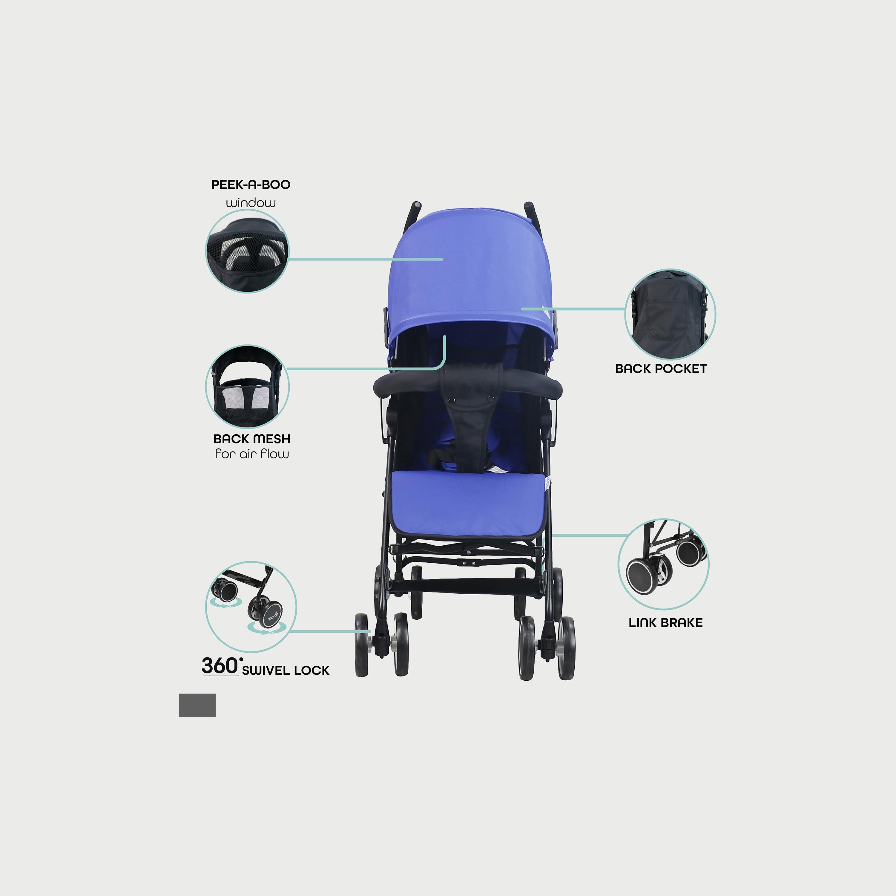 Moon Neo Plus Light Weight Travel Stroller, Royal Blue-baby-gear-strollersandprams-strollers-image-3