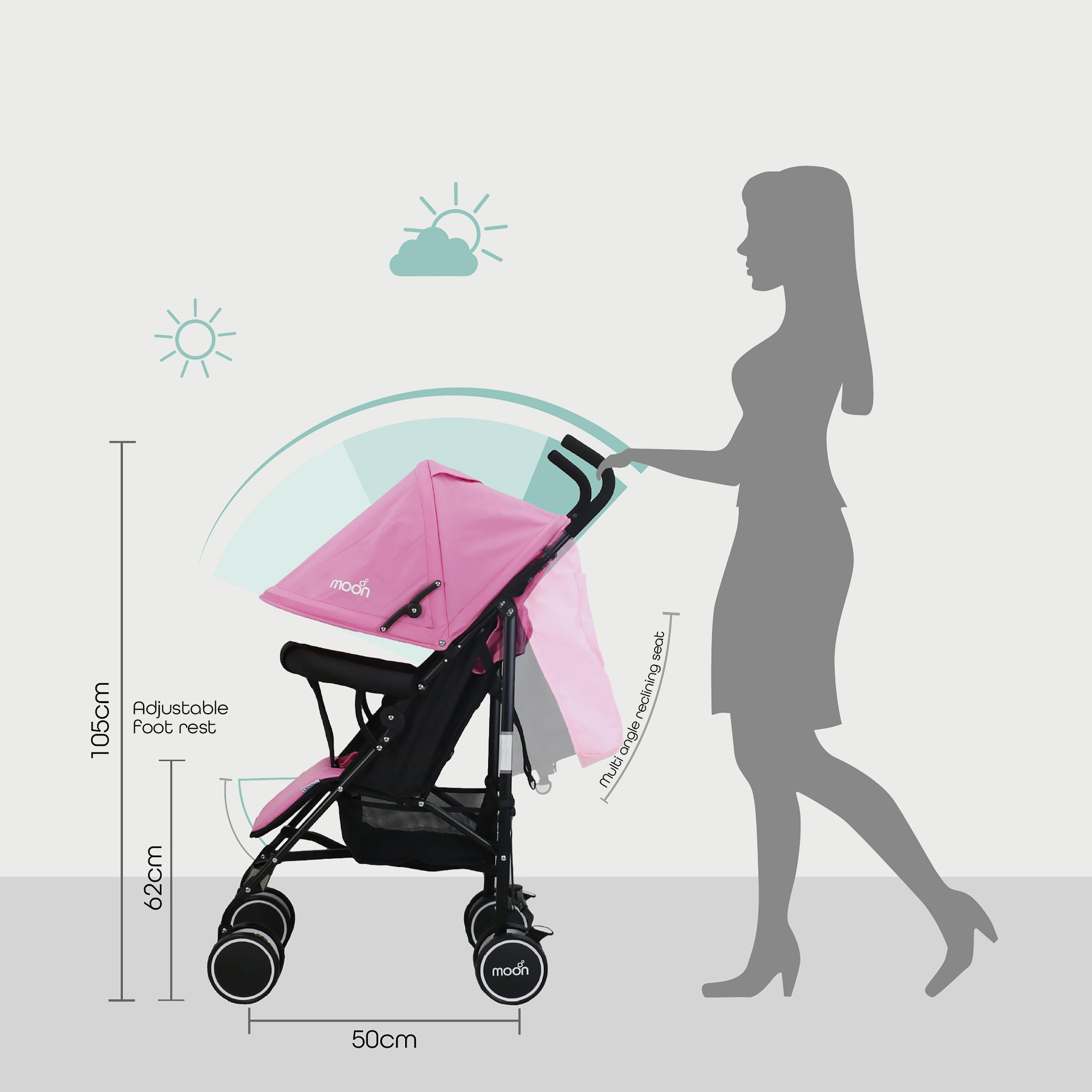 Moon Neo Plus Light Weight Travel Stroller, Pink-baby-gear-strollersandprams-strollers-image-4