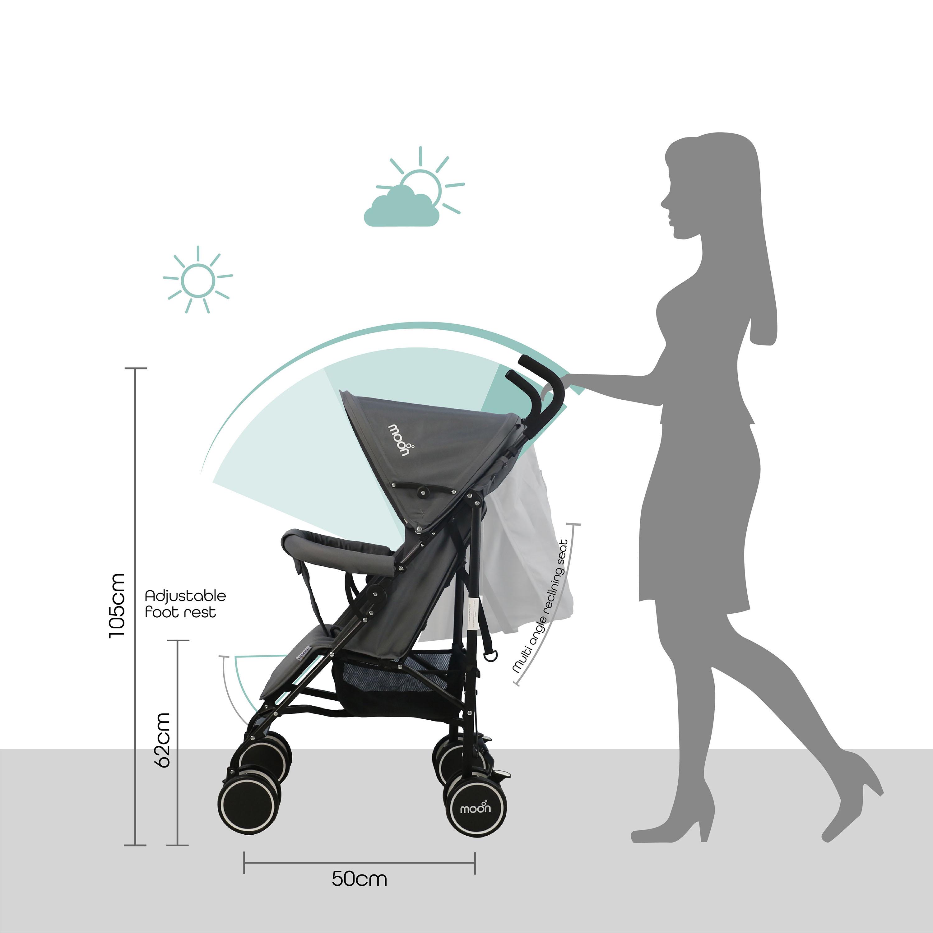 Moon Neo Plus Light Weight Travel Stroller, Mid Grey-baby-gear-strollersandprams-strollers-image-4