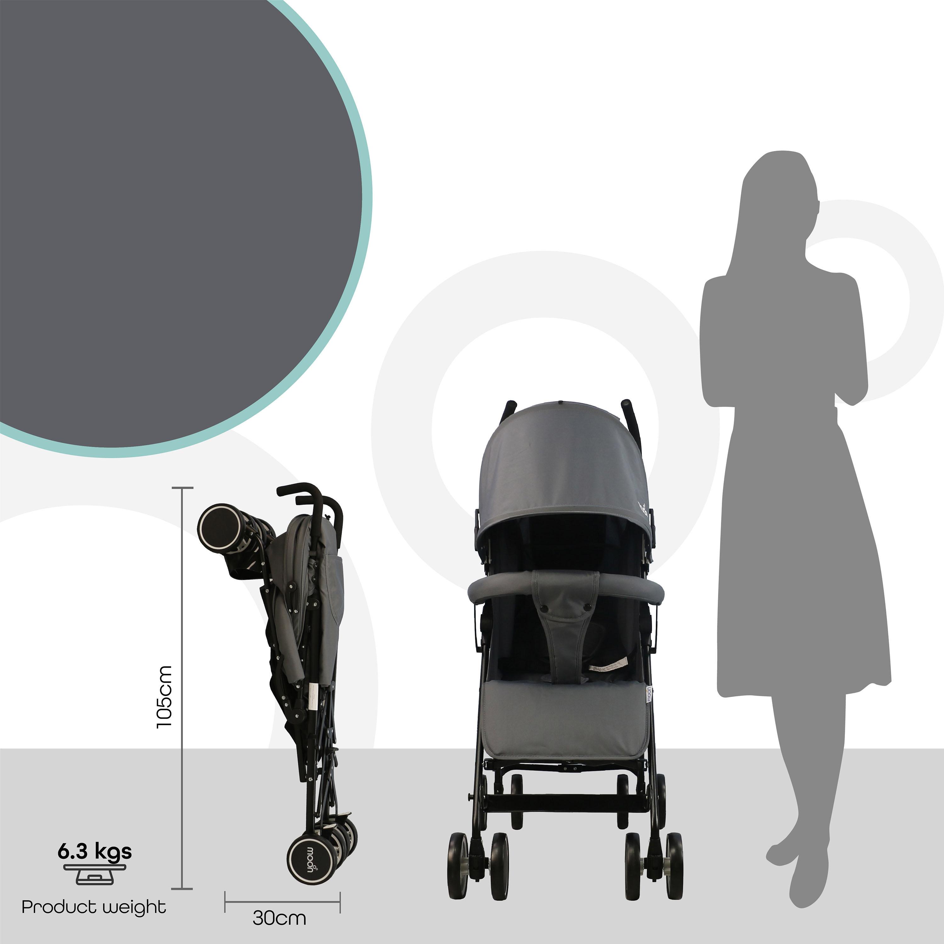 Moon Neo Plus Light Weight Travel Stroller, Mid Grey-baby-gear-strollersandprams-strollers-image-5