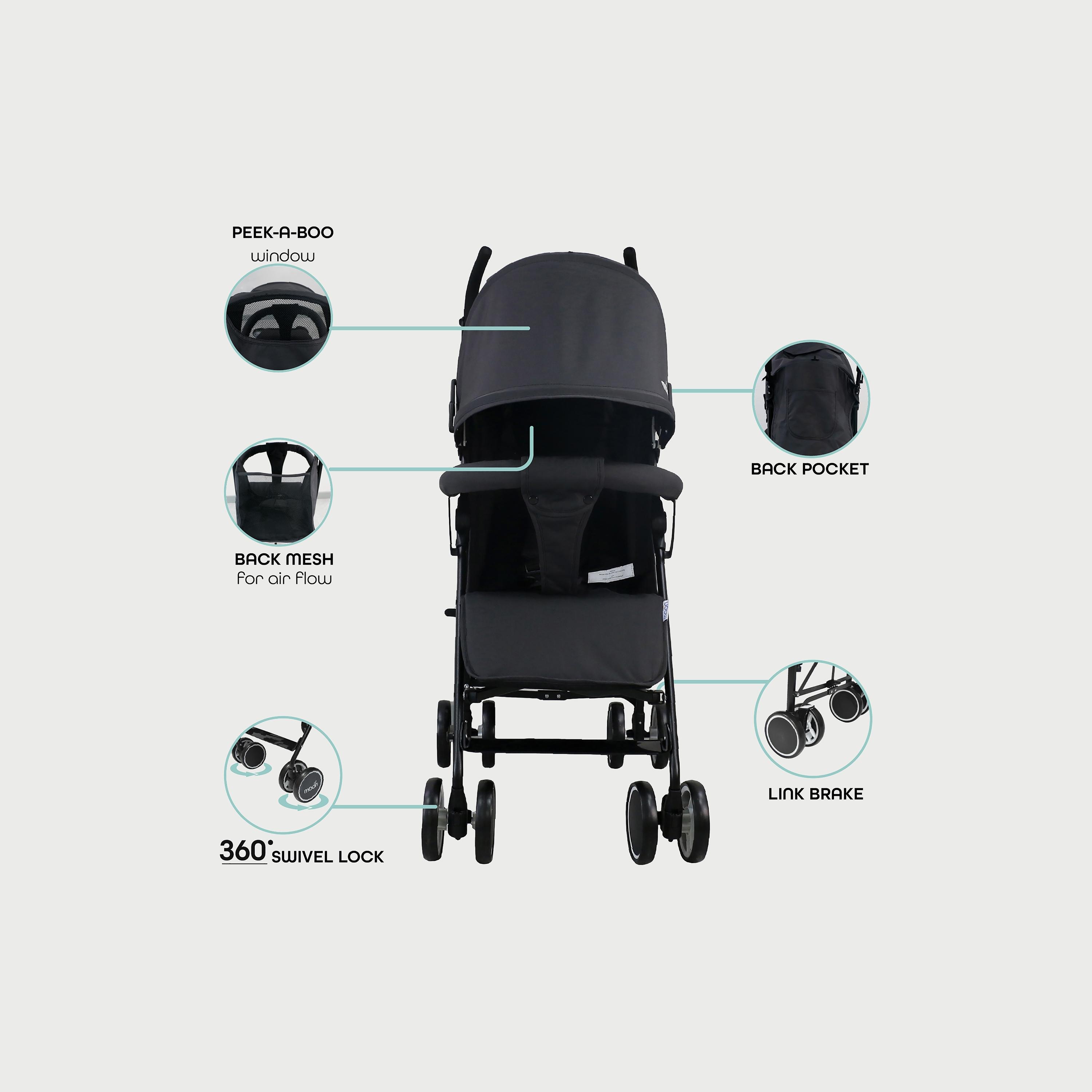 Moon Neo Plus Light Weight Travel Stroller, Black-baby-gear-strollersandprams-strollers-image-3