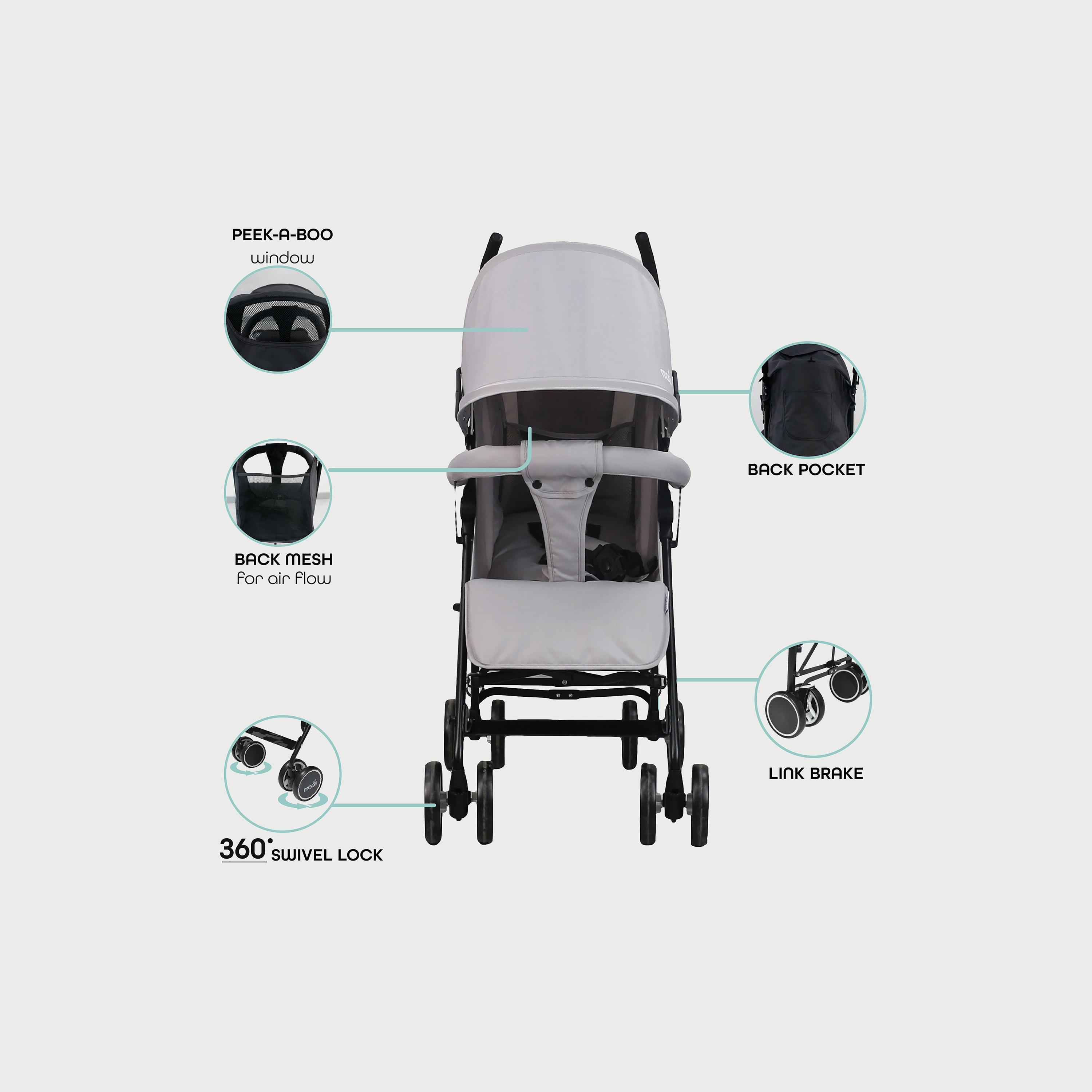 Moon Neo Plus Light Weight Travel Stroller, Grey-baby-gear-strollersandprams-strollers-image-3
