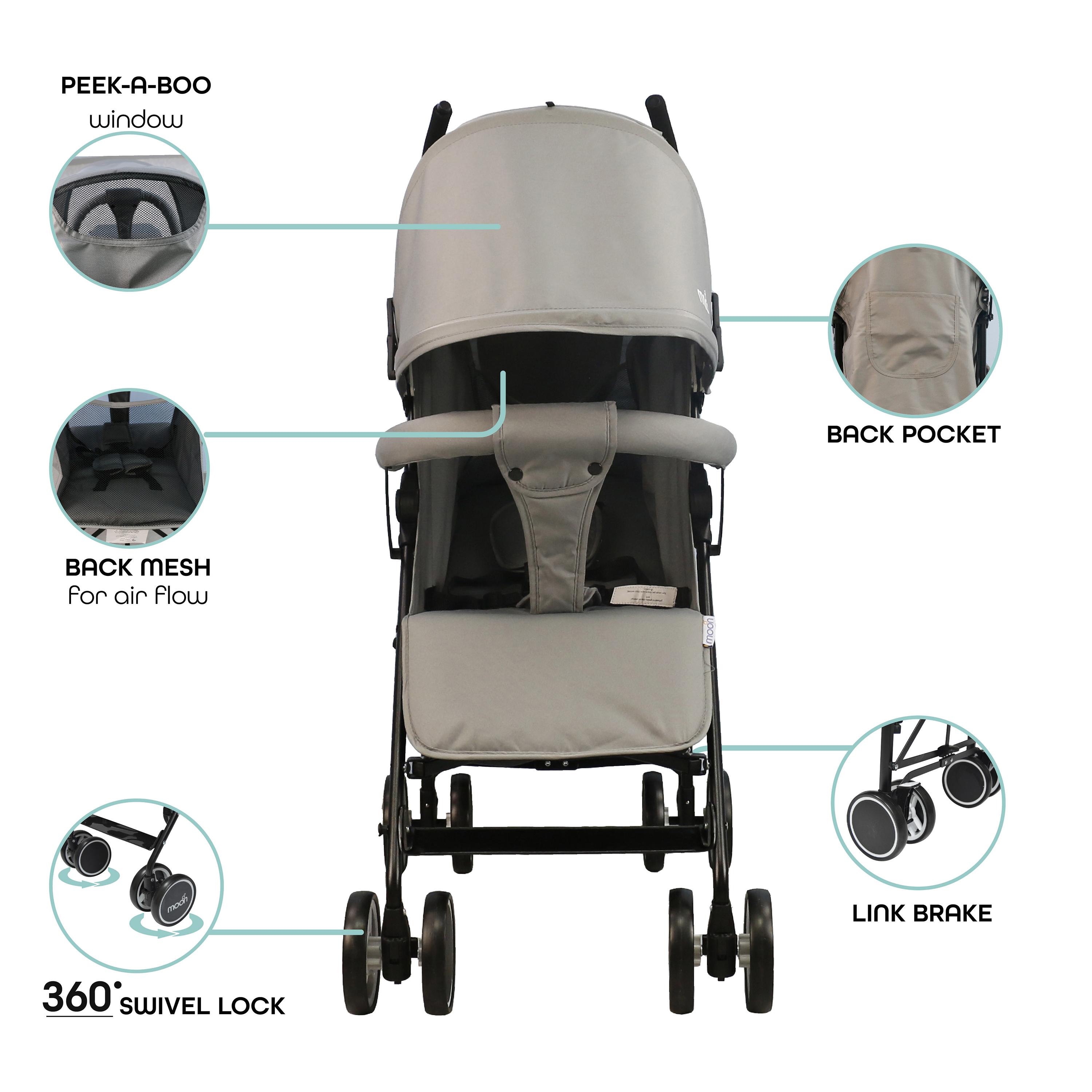 Moon Neo Plus Light Weight Travel Stroller, Cool Grey-baby-gear-strollersandprams-strollers-image-3