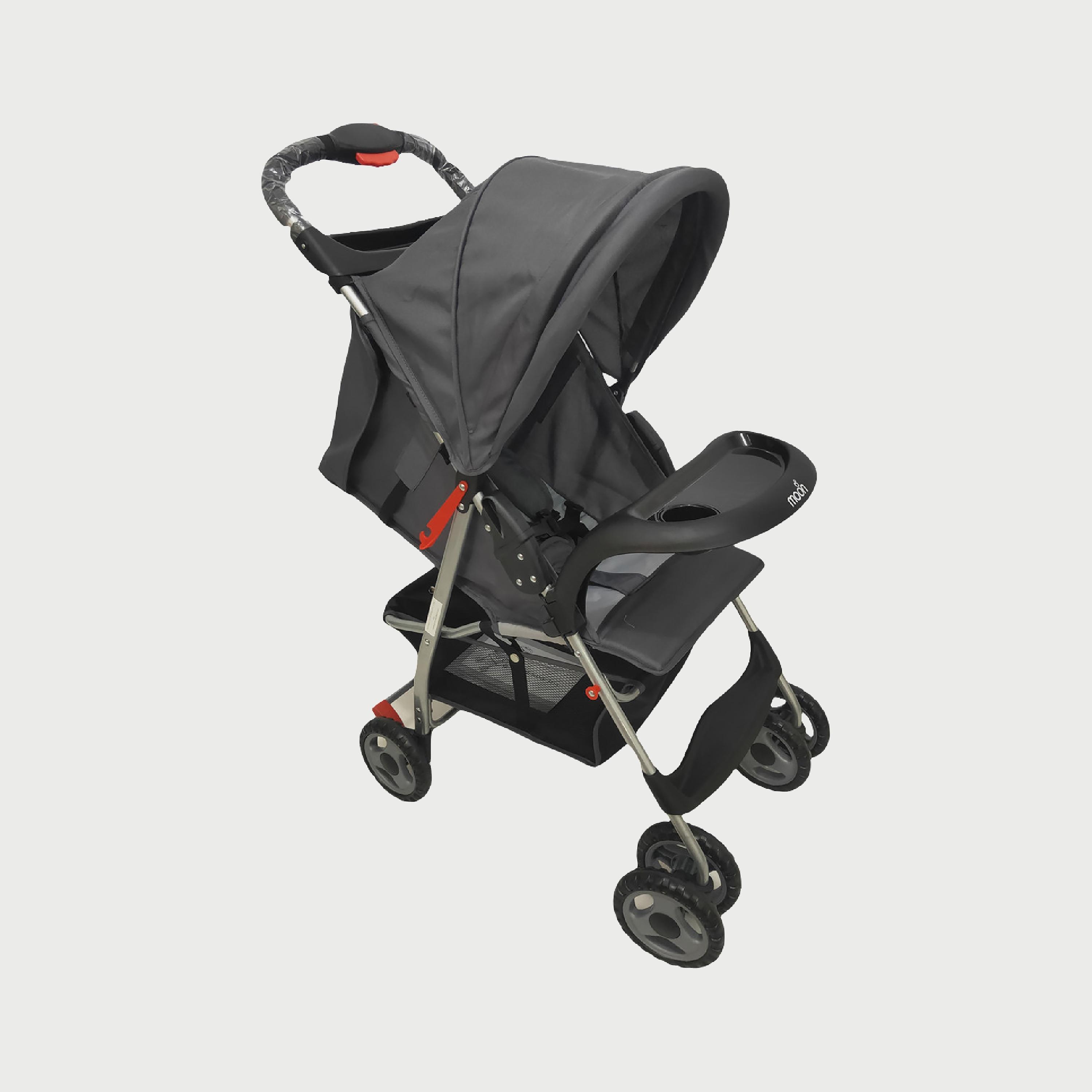 Moon Bezik One Hand Fold Travel Stroller, Mid Grey-baby-gear-strollersandprams-strollers-image-1