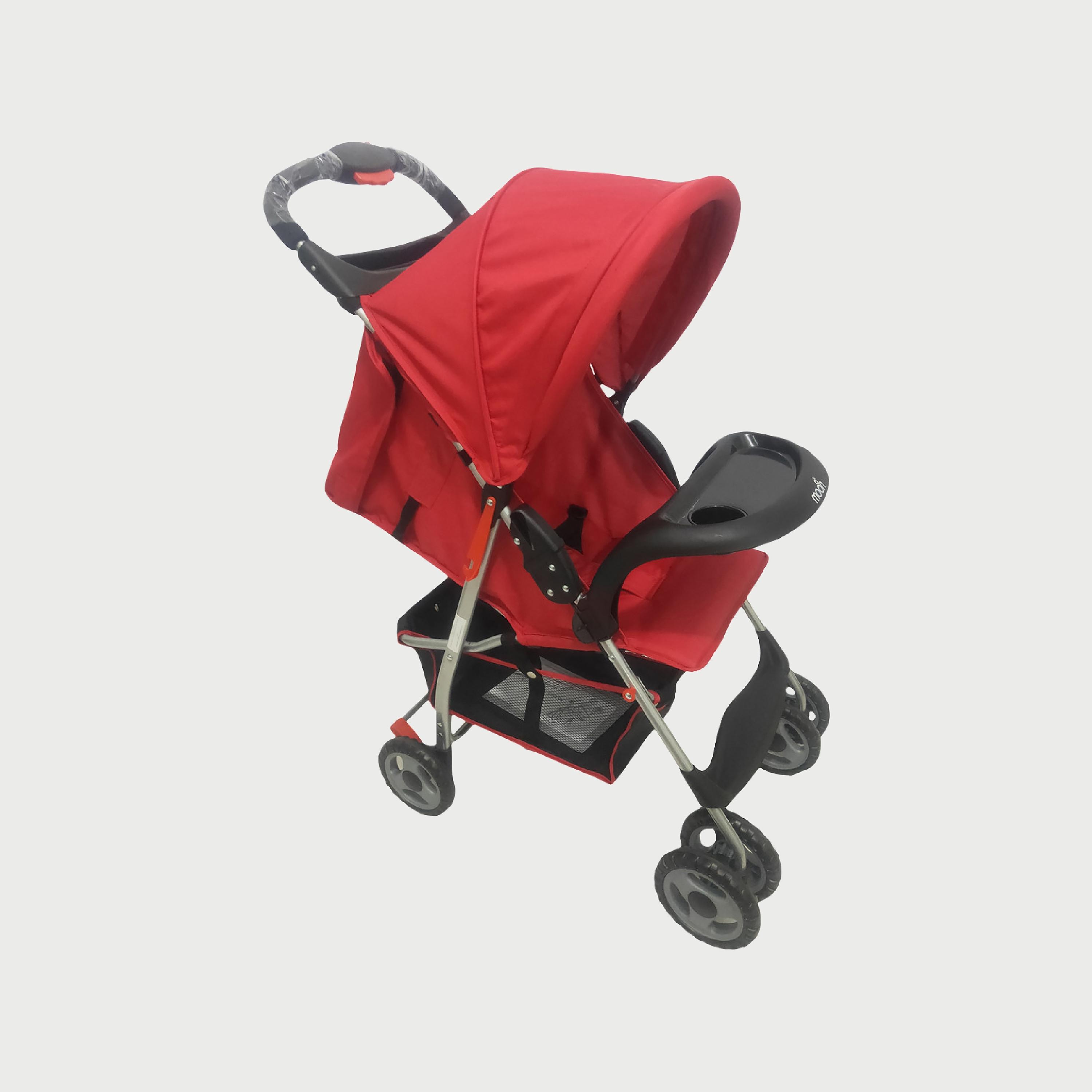 Moon Bezik One Hand Fold Travel Stroller, Dark Red-baby-gear-strollersandprams-strollers-image-1