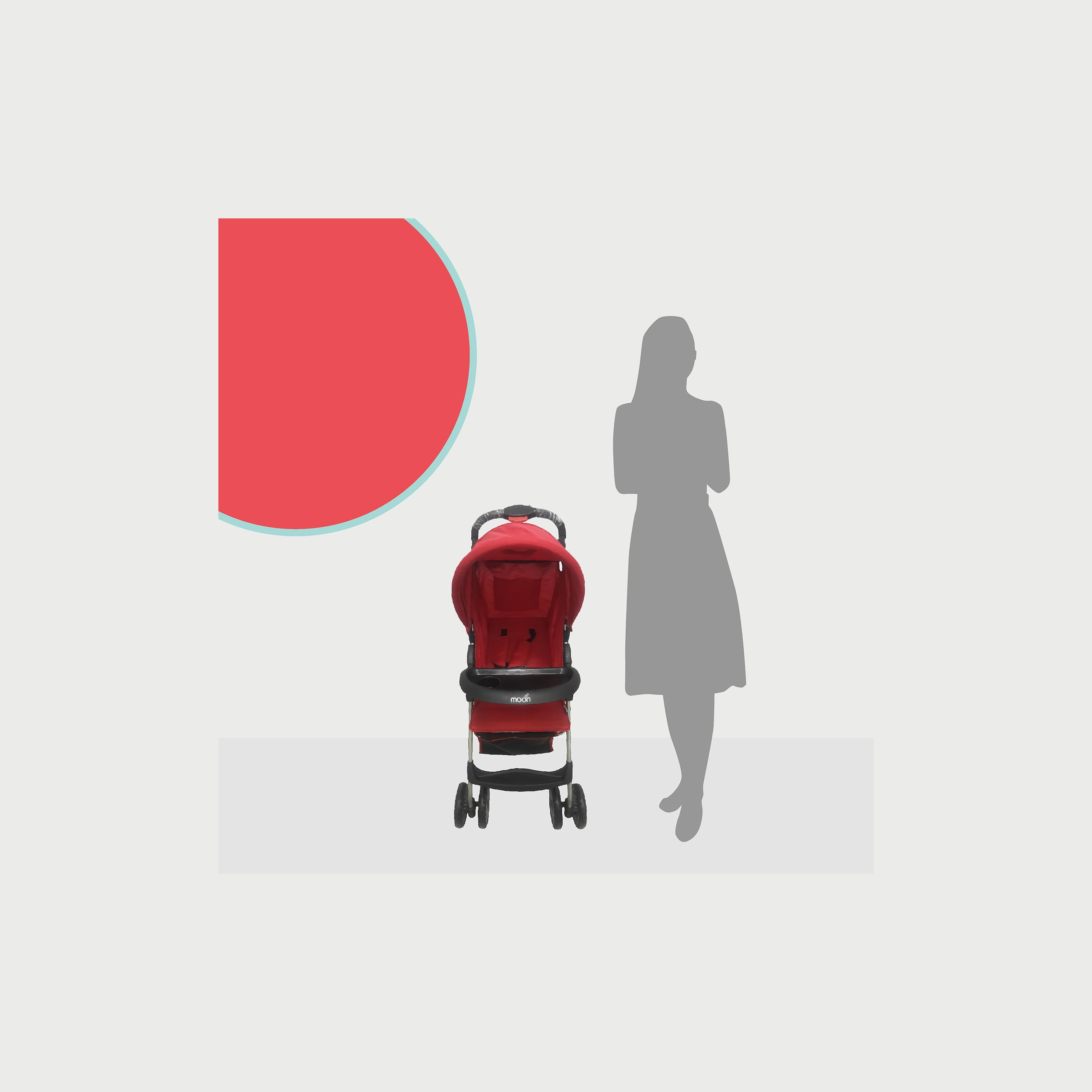 Moon Bezik One Hand Fold Travel Stroller, Dark Red-baby-gear-strollersandprams-strollers-image-4