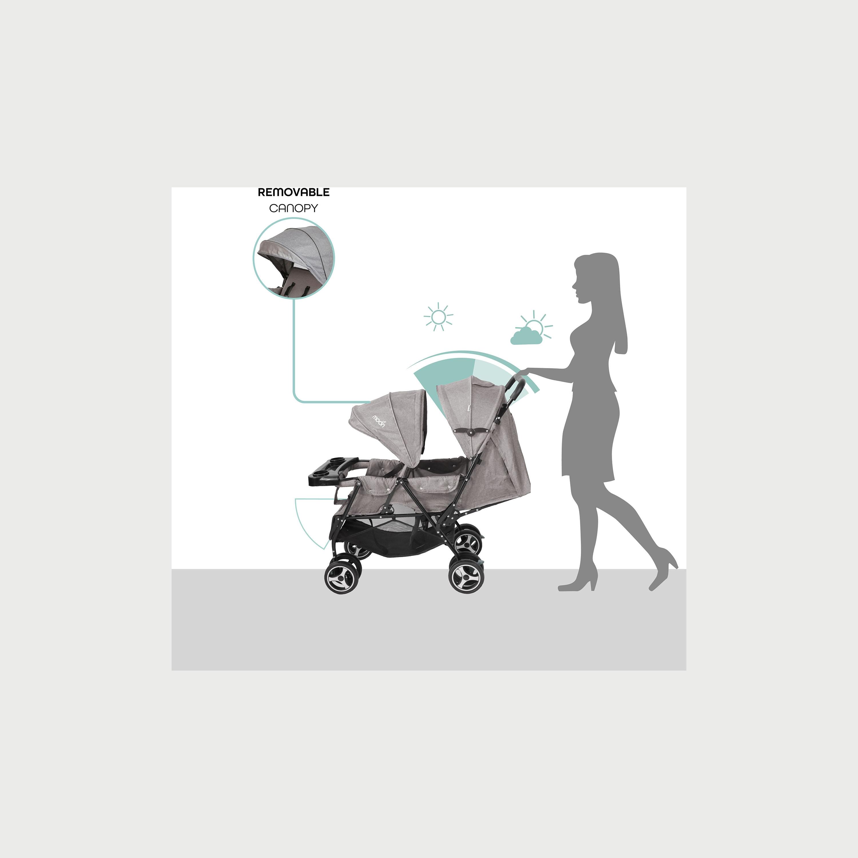 Moon Magnum Tandem Easy Fold Twin Travel Stroller, Mid Grey-baby-gear-strollersandprams-strollers-image-4