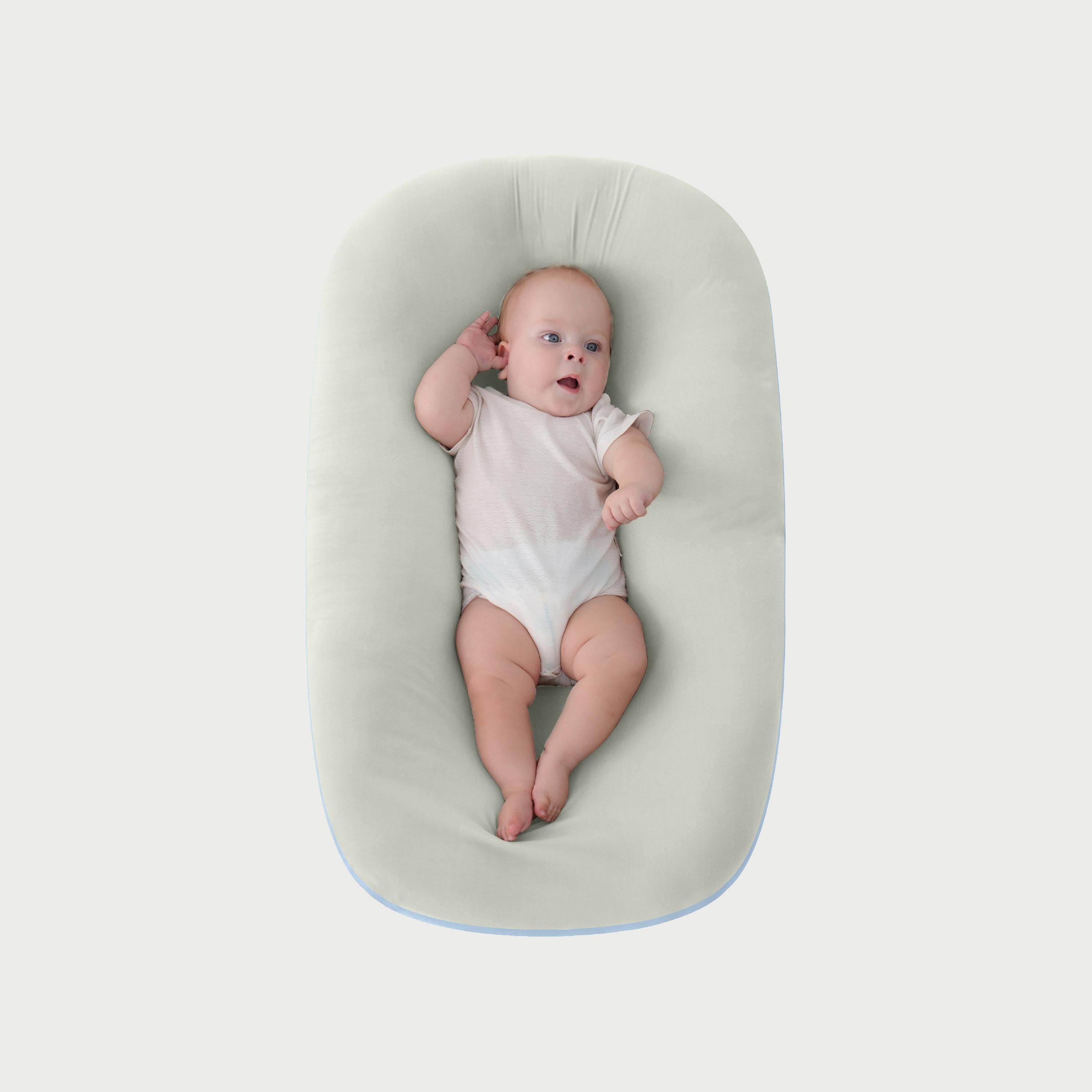 Moon Baby Lounger, Green (85x45)-baby-nursery-babybedding-image-1
