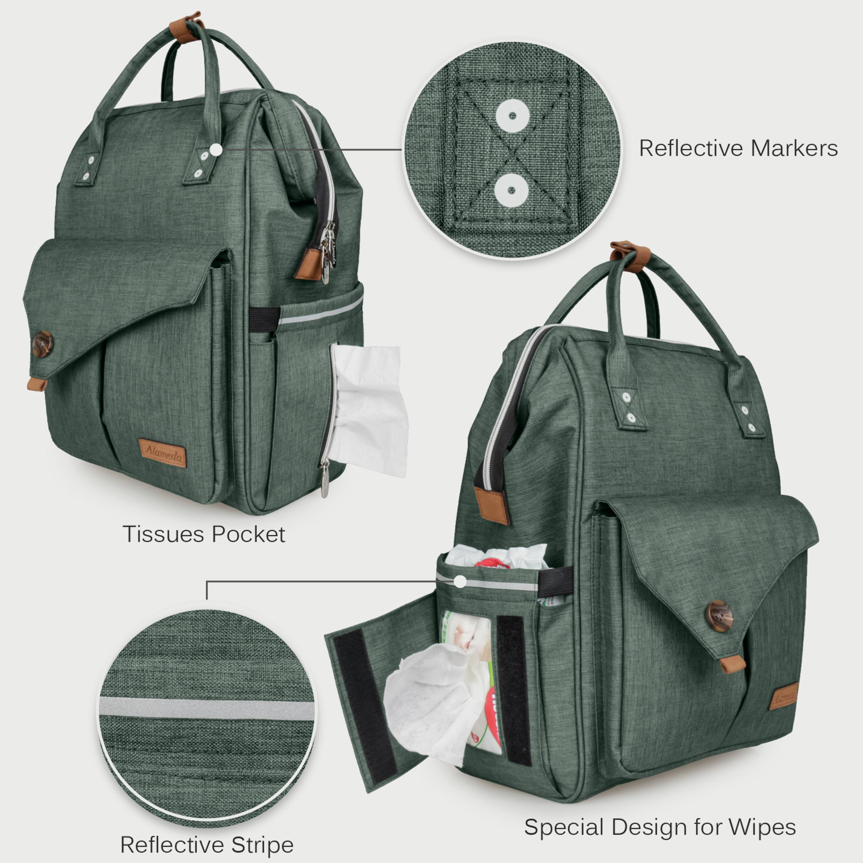 Alameda Diaper Backpack, Large, Olive Green-baby-diapering-diaperbags-image-2