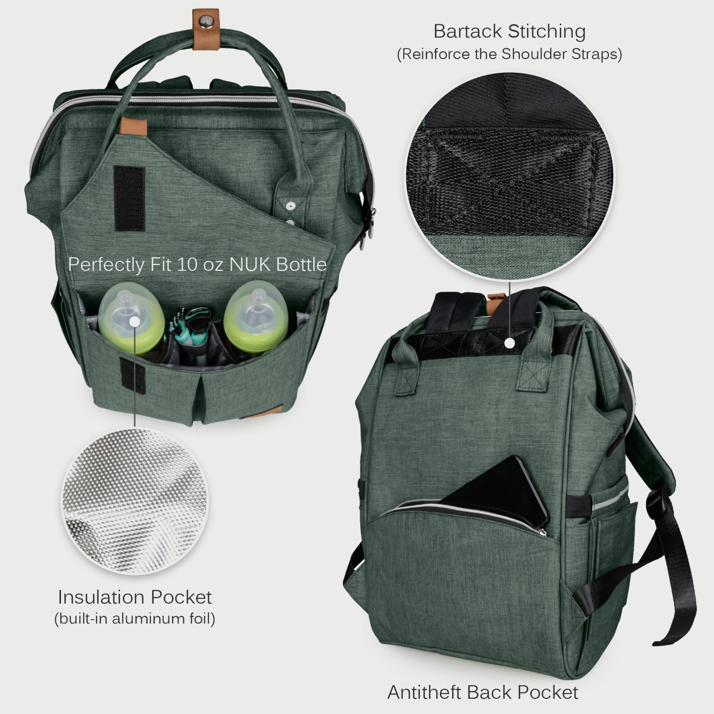 Alameda Diaper Backpack, Large, Olive Green-baby-diapering-diaperbags-image-3