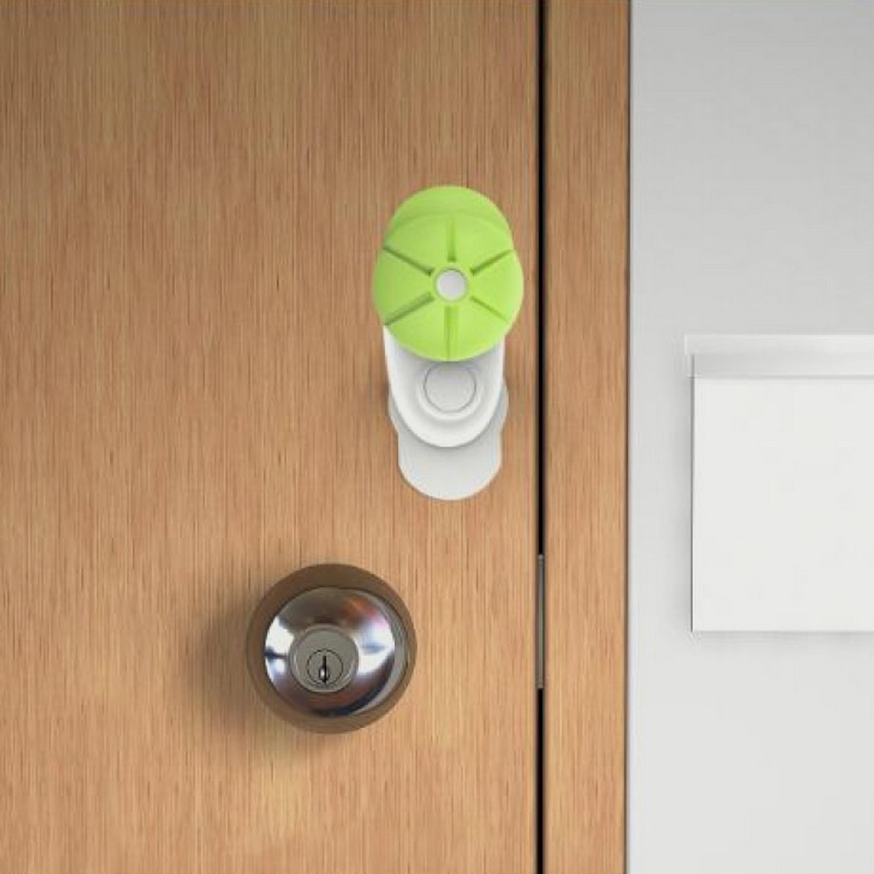 Baby Safe Door Stopper, Green, Set Of 4-baby-healthandsafety-babyproofing-image-1