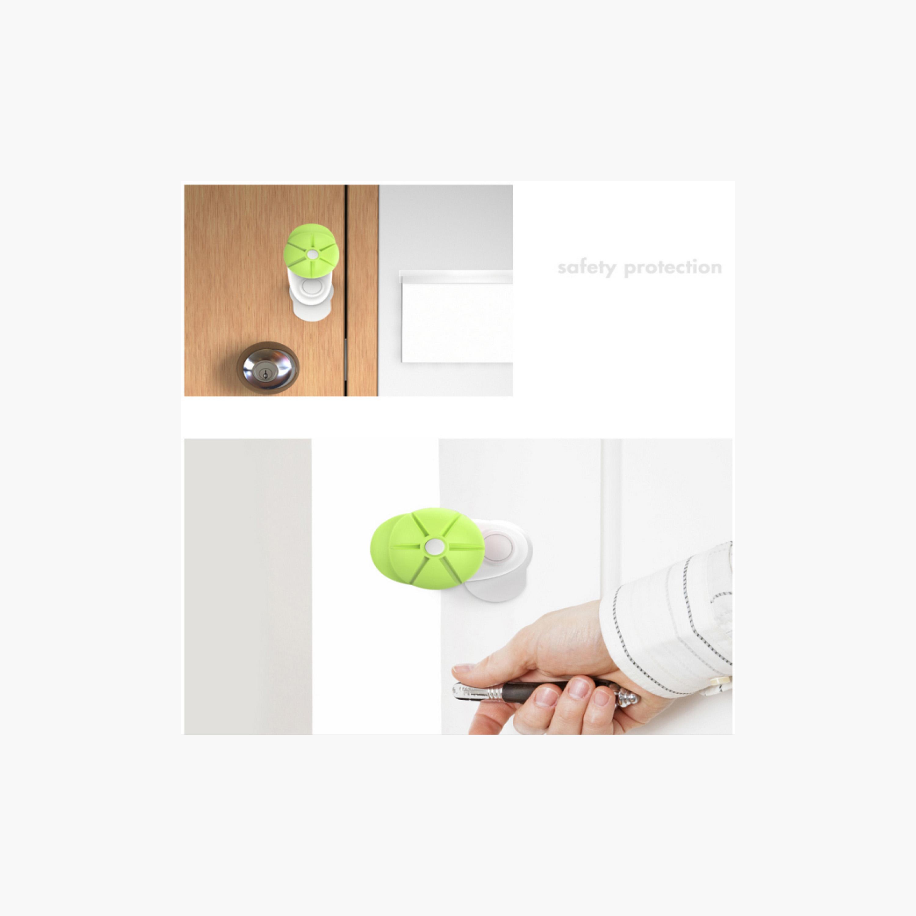 Baby Safe Door Stopper, Green, Set Of 4-baby-healthandsafety-babyproofing-image-2
