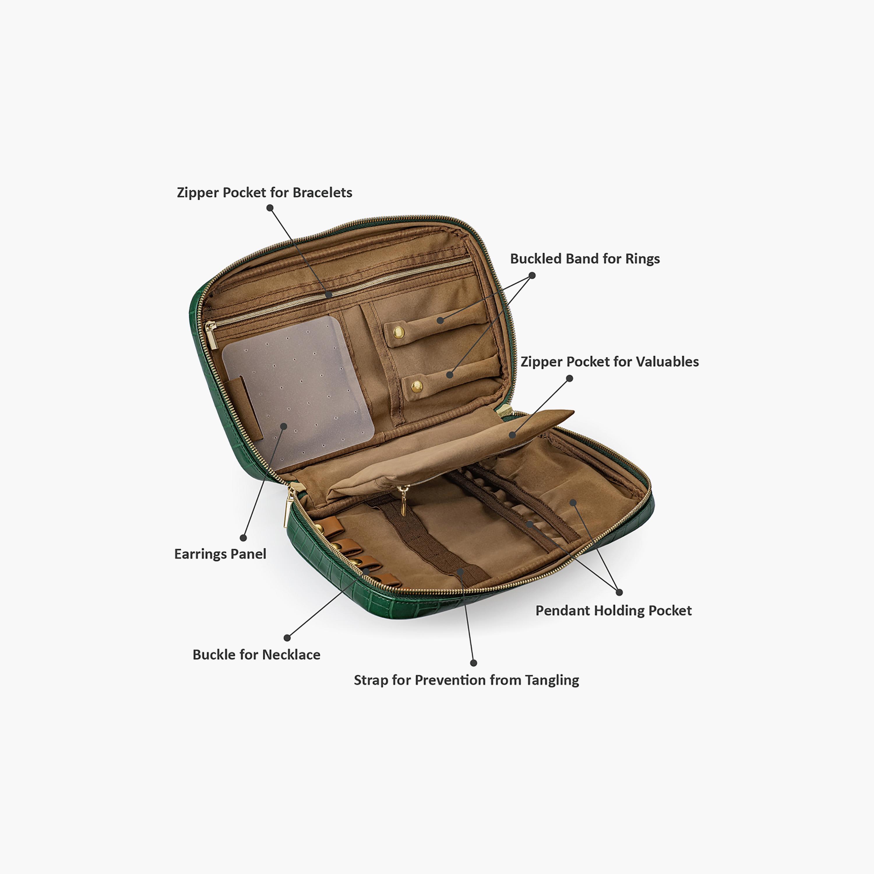 Alameda Jewellery Organizer Case, Crocodile Green-girls-accessories-jewellery-image-3