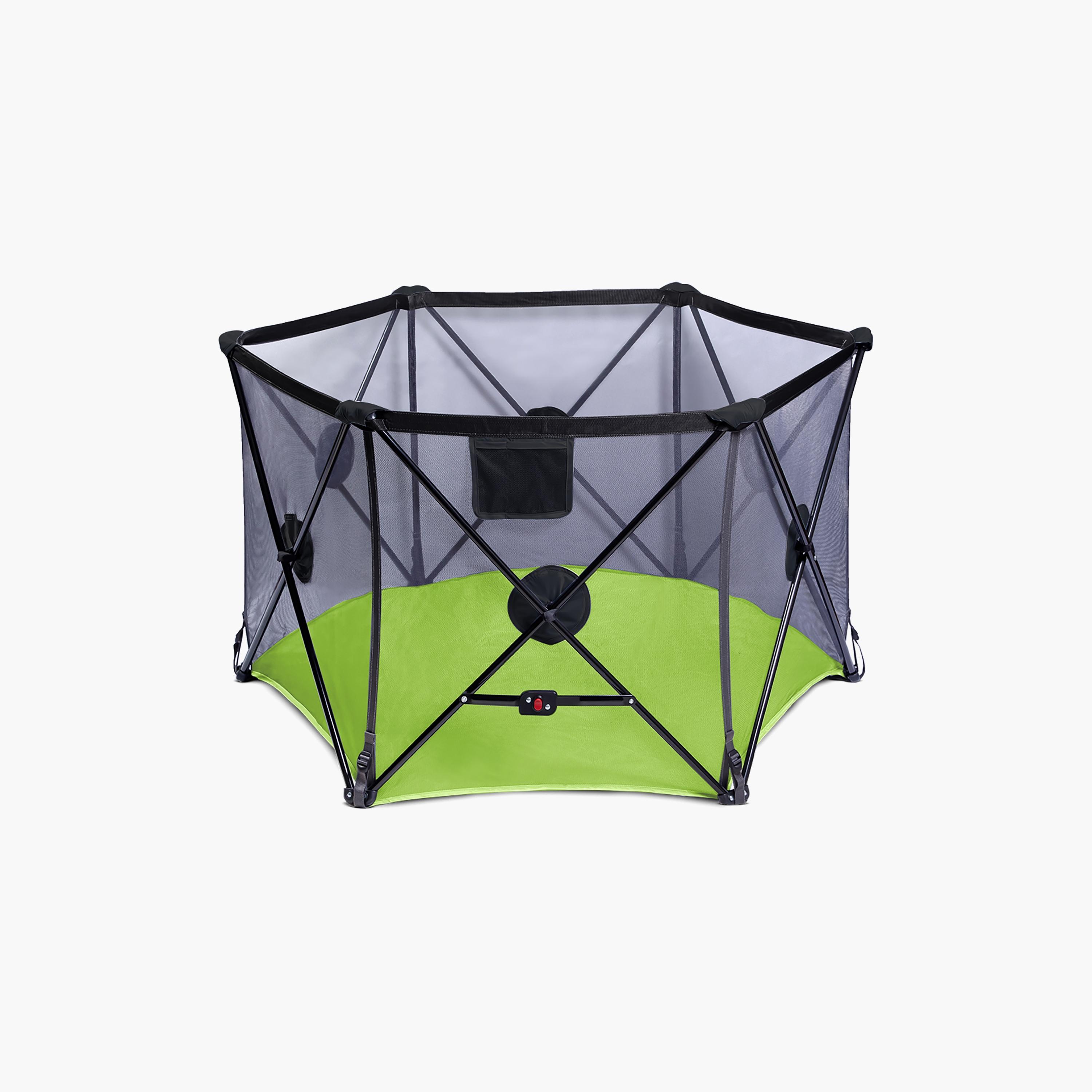 Baby Safe Foldable Playard, Green-baby-infantactivity-playpensandplaymats-image-1