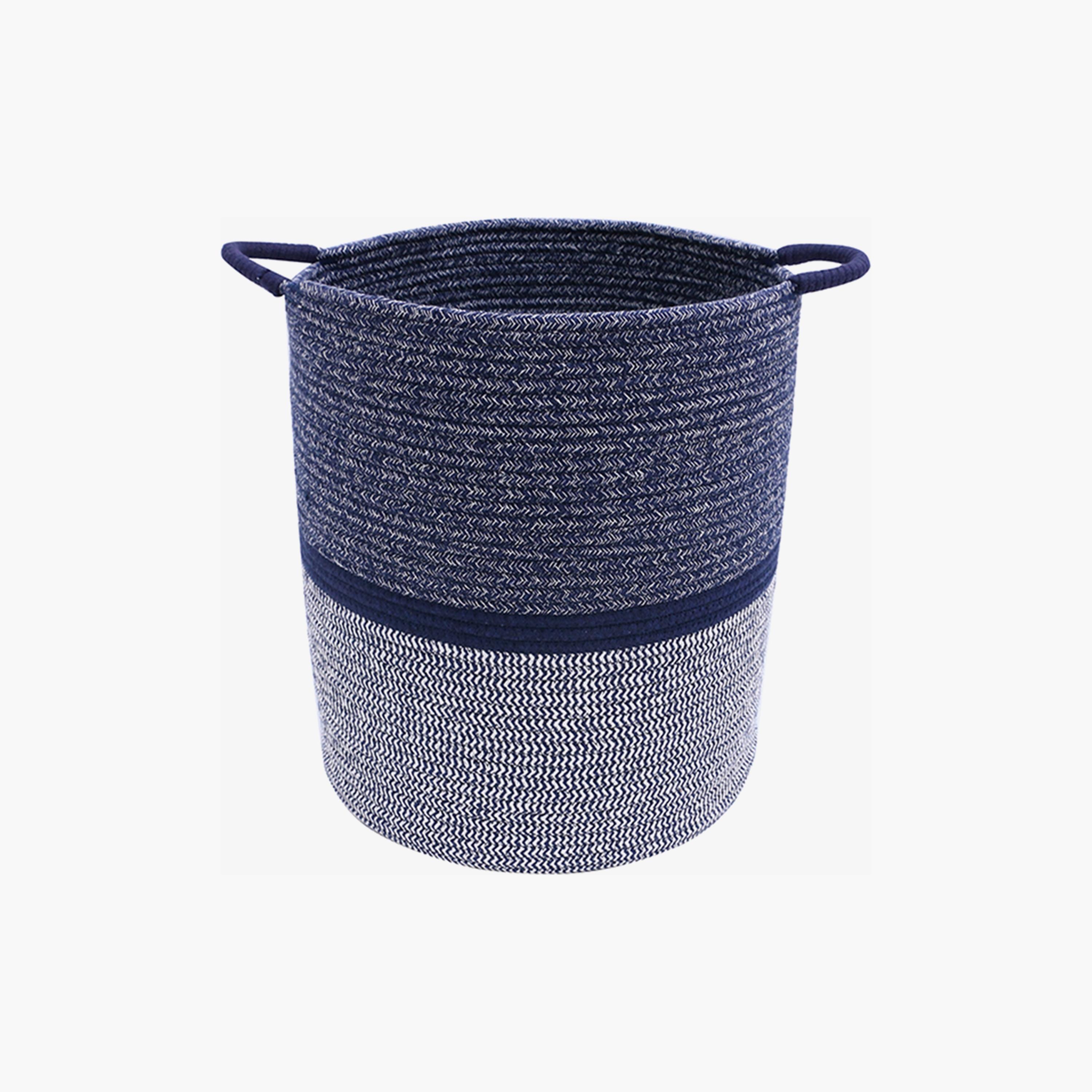 Little Story Cotton Rope Diaper Caddy XL, Blue-baby-gear-diaperbags-image-2