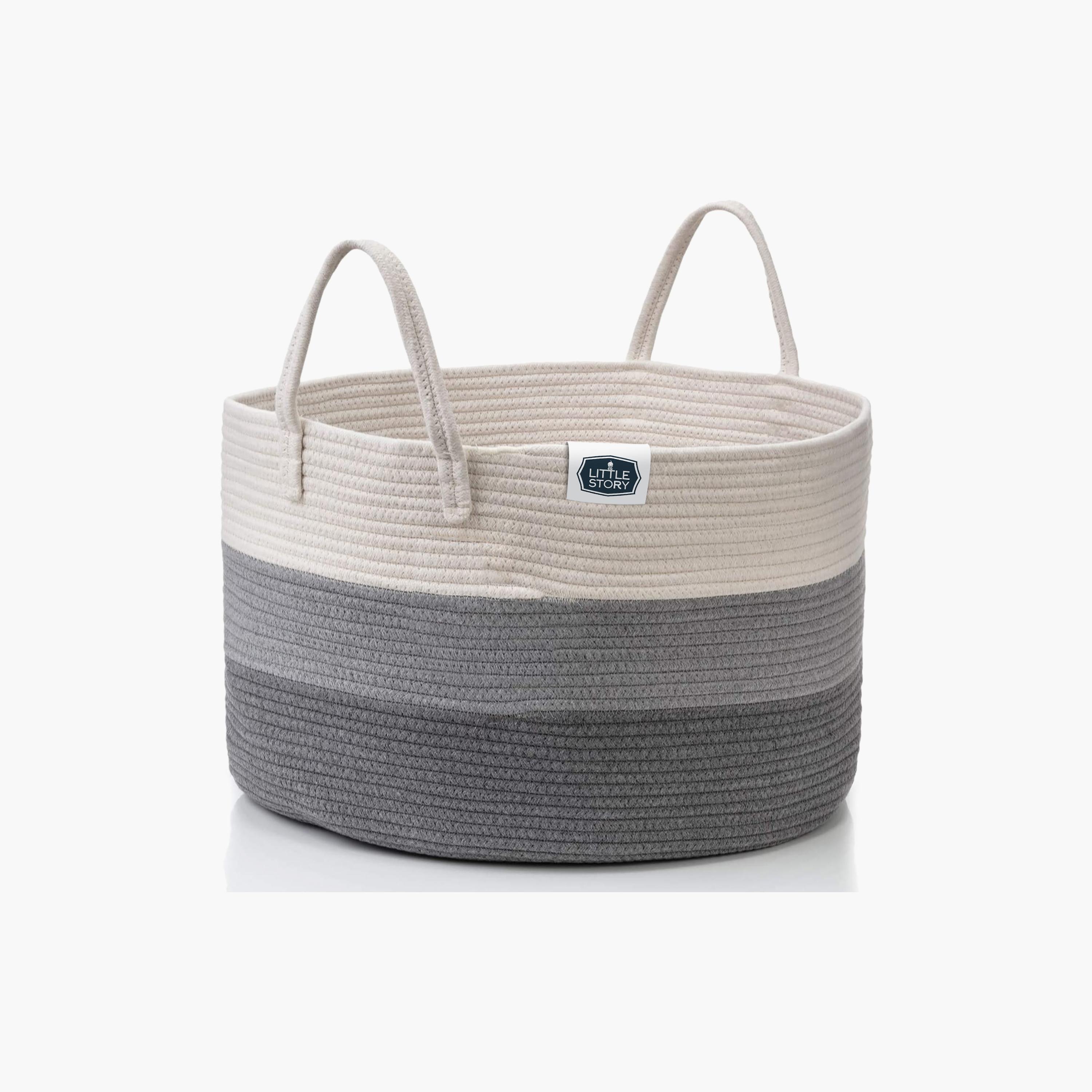 Little Story Multipurpose/Laundry Caddy Basket XXL, Grey-baby-nursery-furniture-wardrobesandstorage-image-1