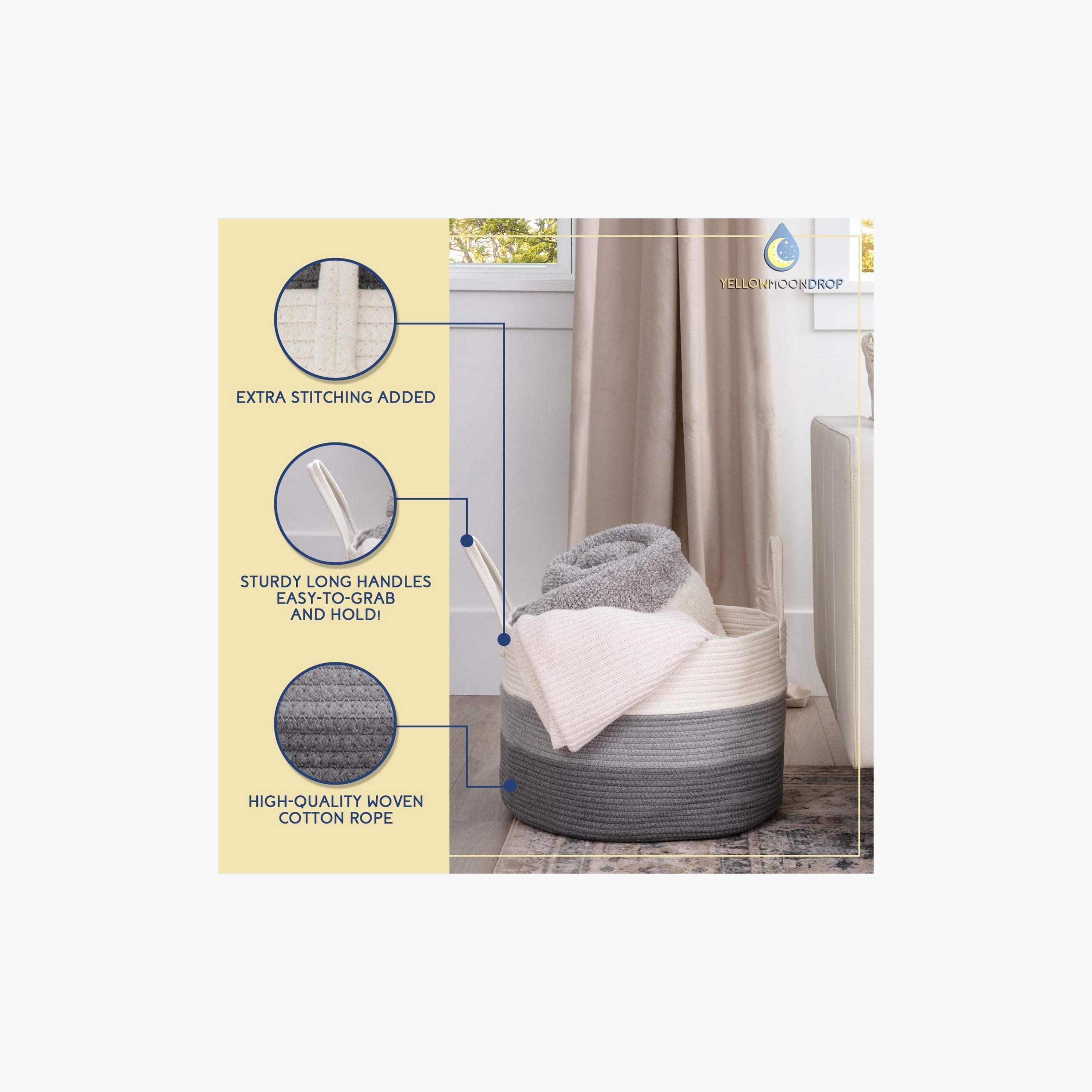 Little Story Multipurpose/Laundry Caddy Basket XXL, Grey-baby-nursery-furniture-wardrobesandstorage-image-2