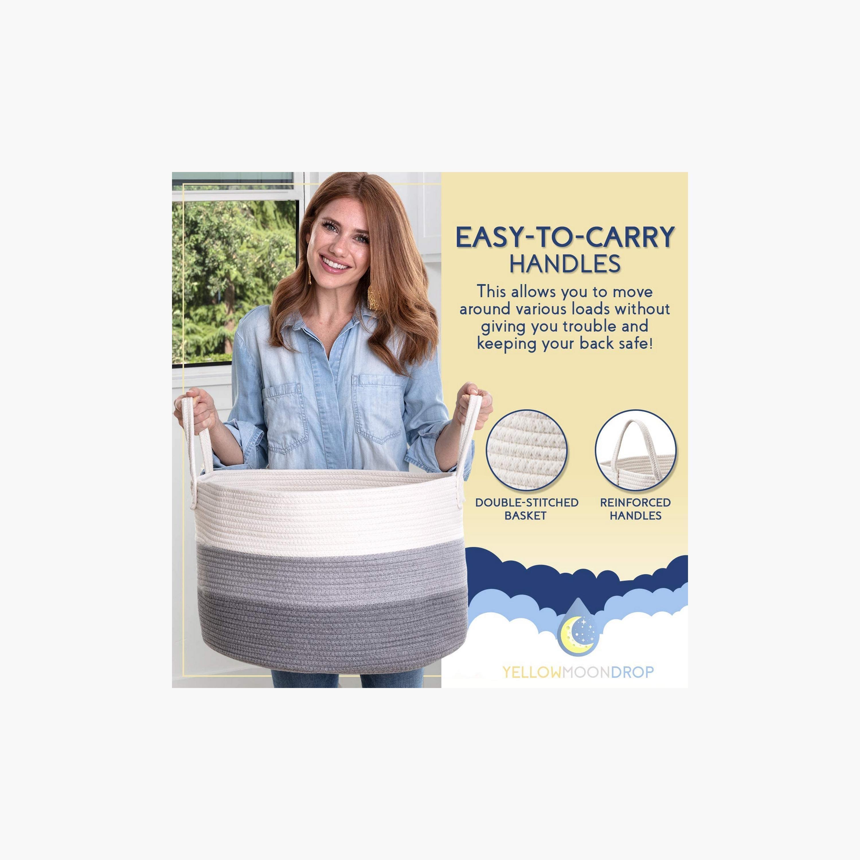 Little Story Multipurpose/Laundry Caddy Basket XXL, Grey-baby-nursery-furniture-wardrobesandstorage-image-3