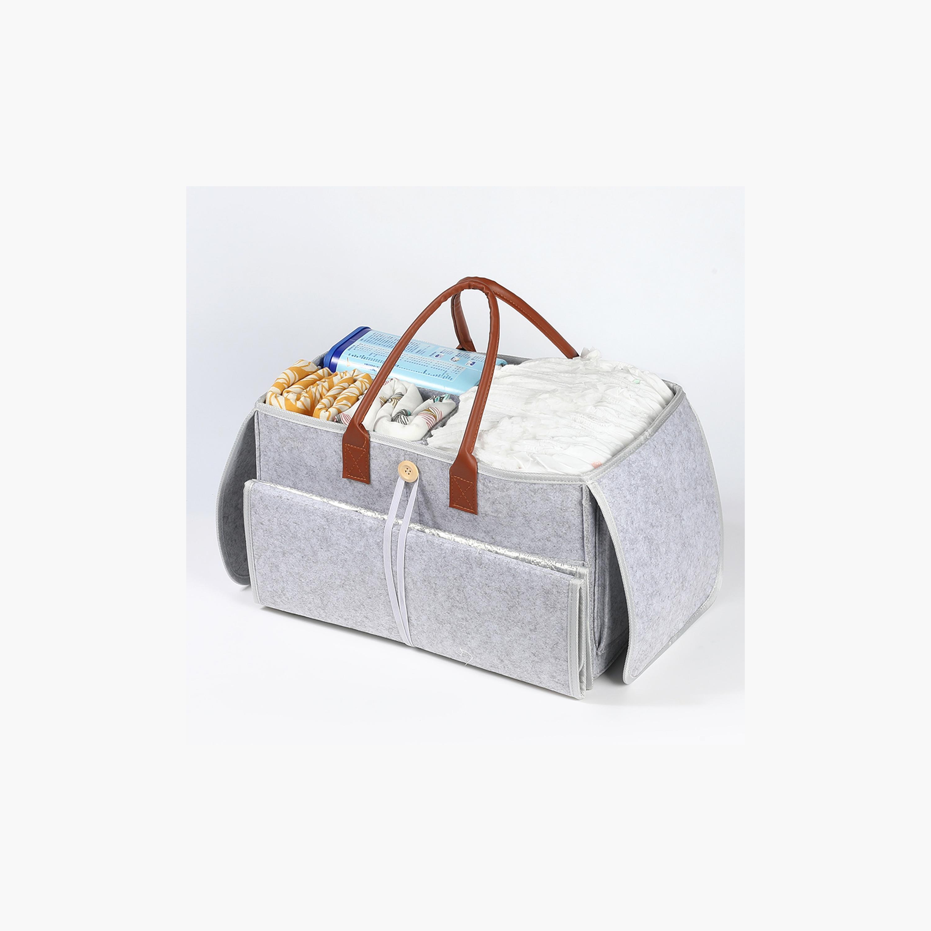 Little Story 2In1 Diaper Caddy With Mat XL, Grey-baby-diapering-diaperbags-image-2